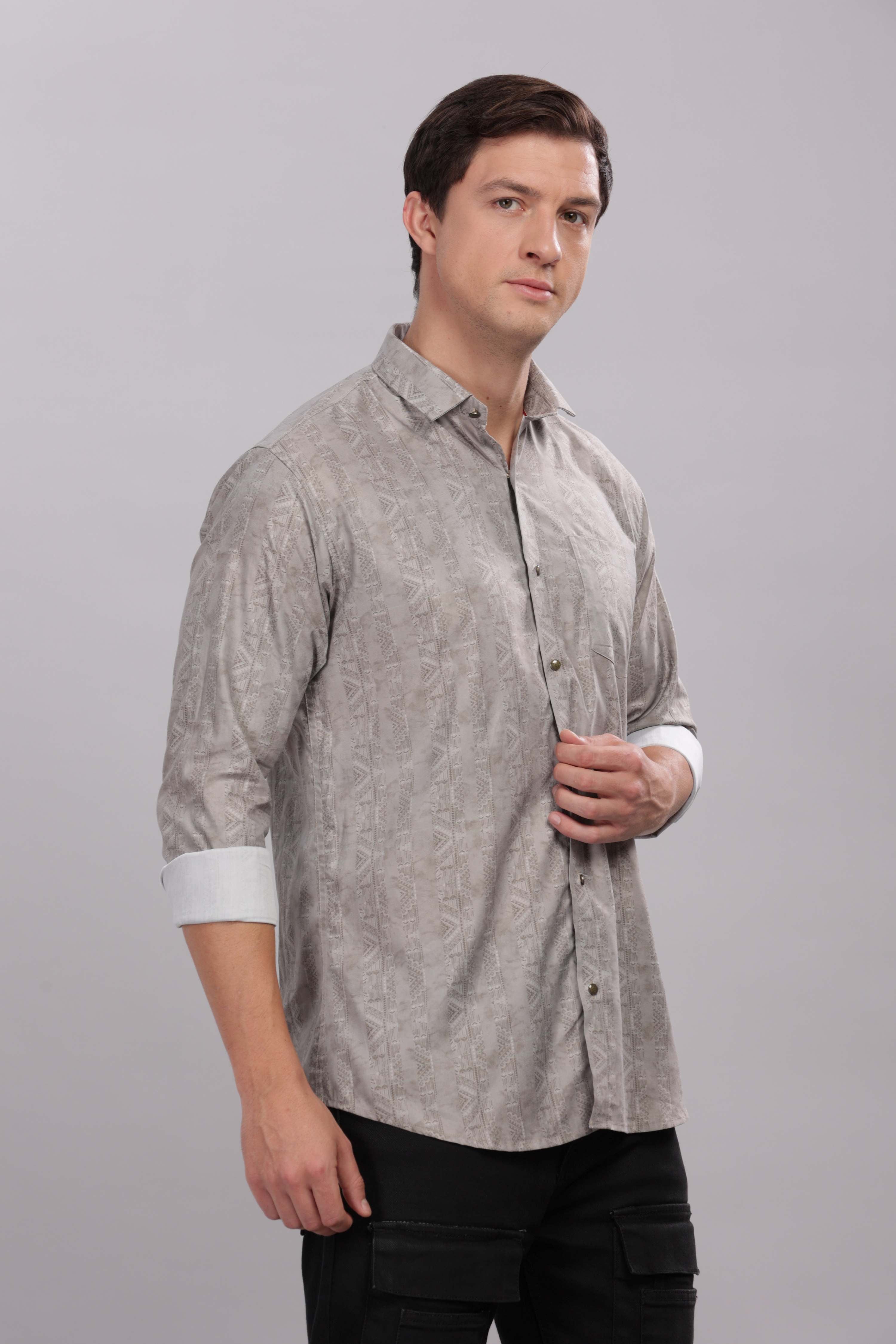 Geometric Angular Design Printed Shirt