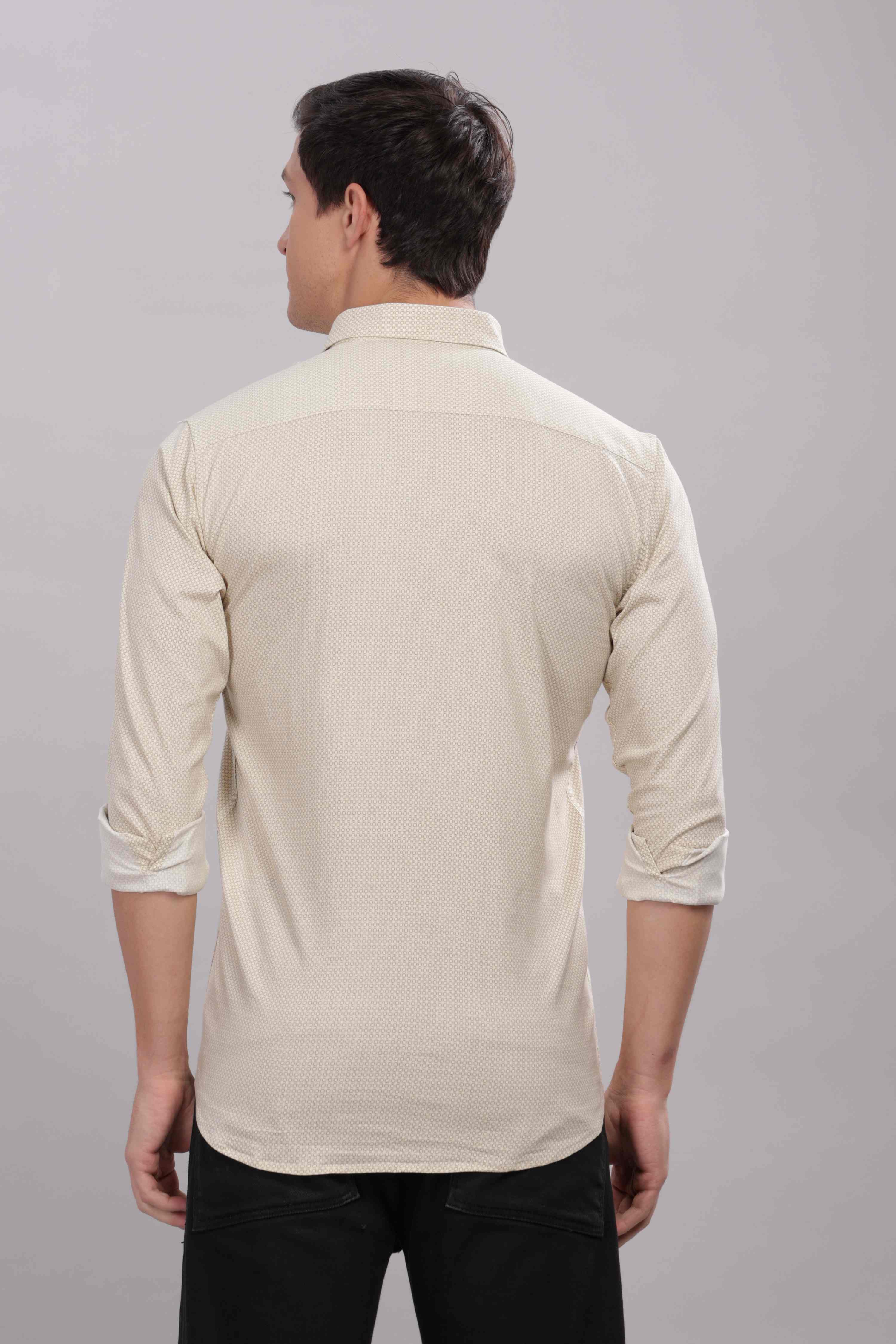 Small Squares Silver Printed Shirt