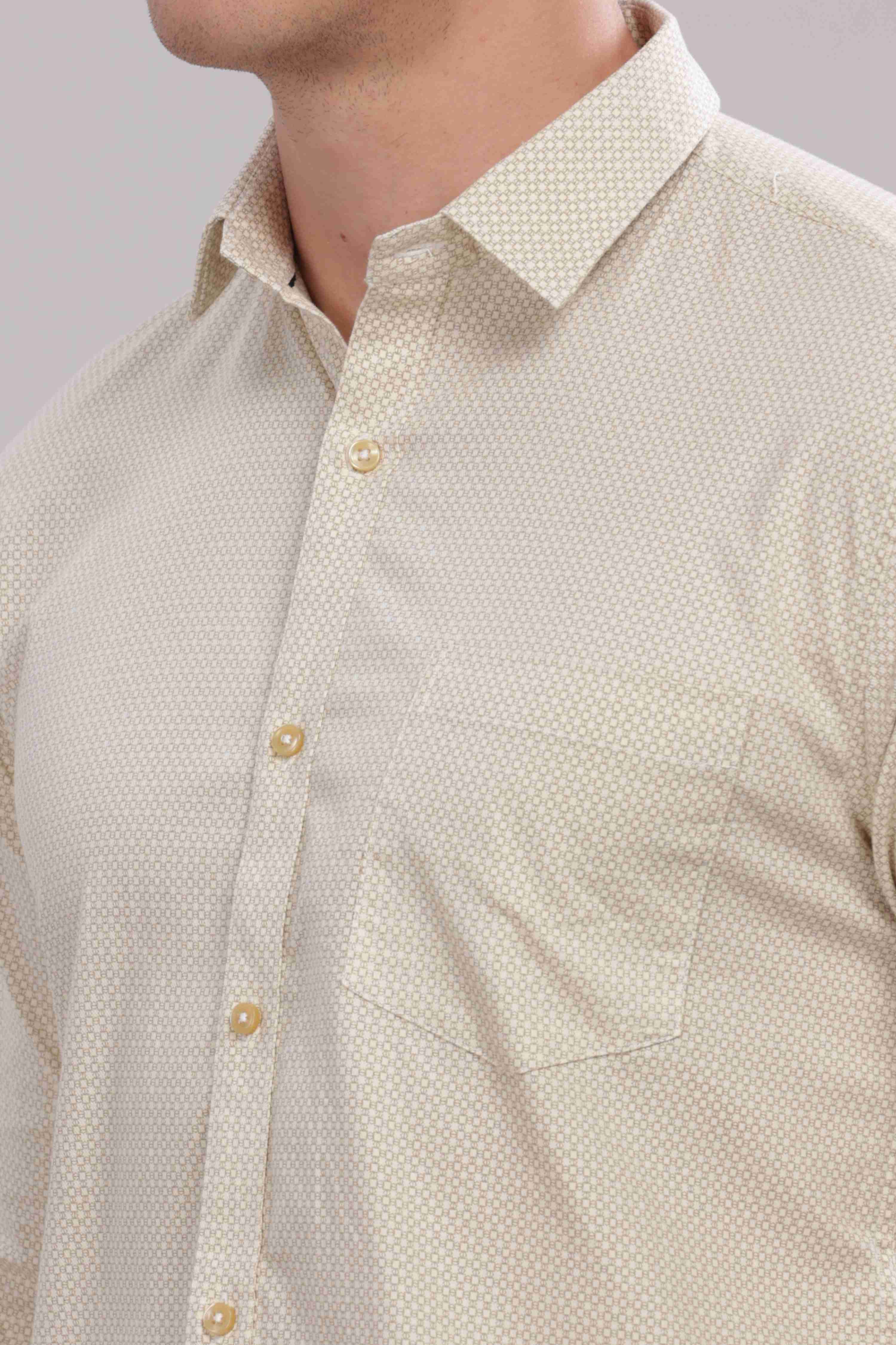Small Squares Silver Printed Shirt