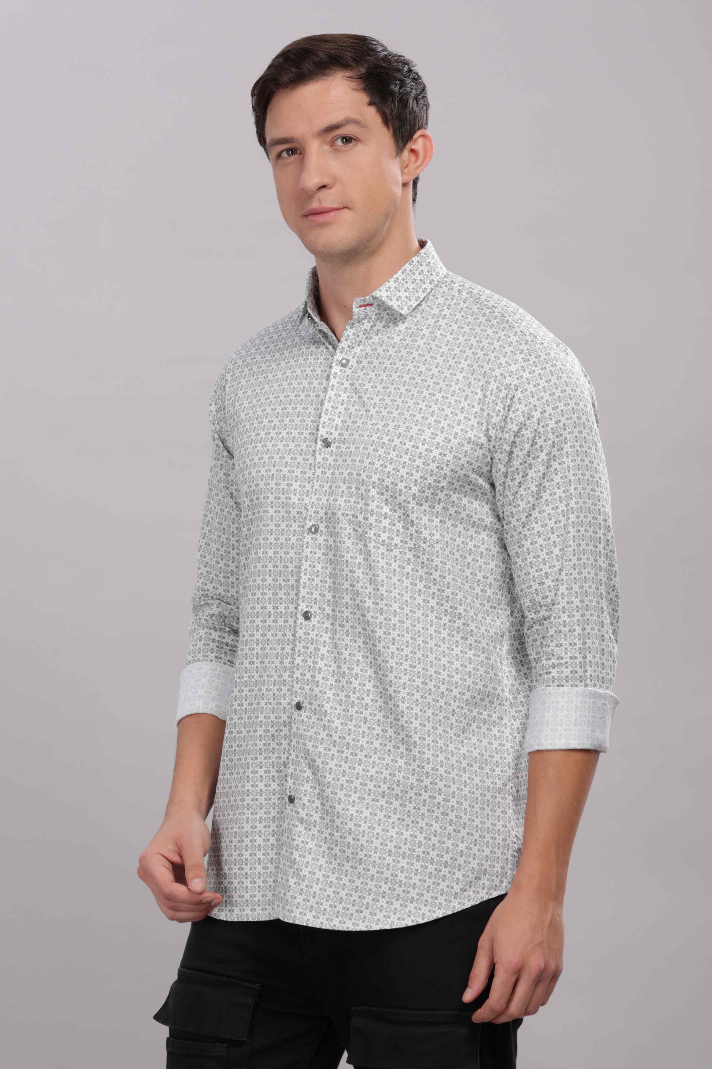 Micro Geometric Printed Shirt
