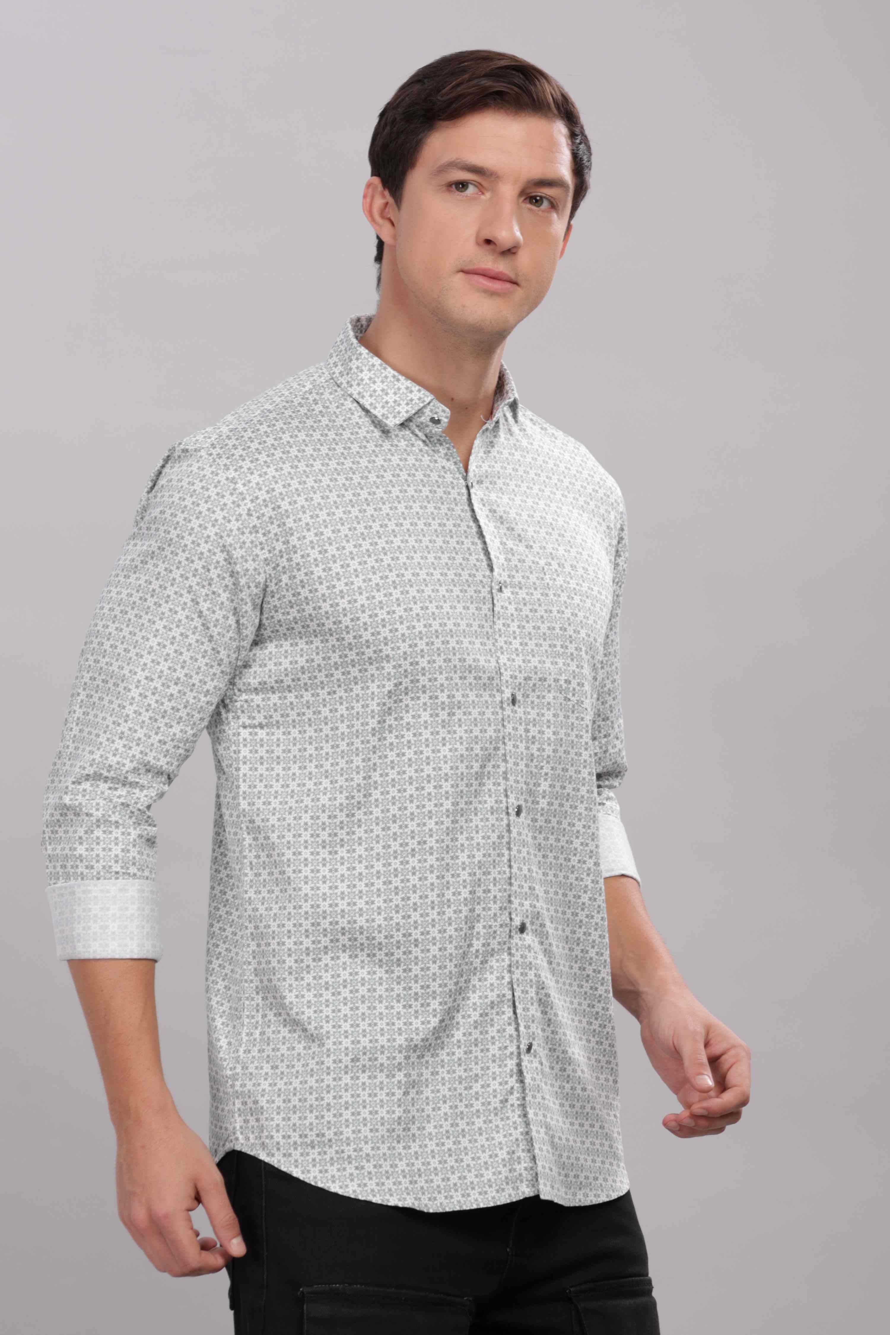 Micro Geometric Printed Shirt