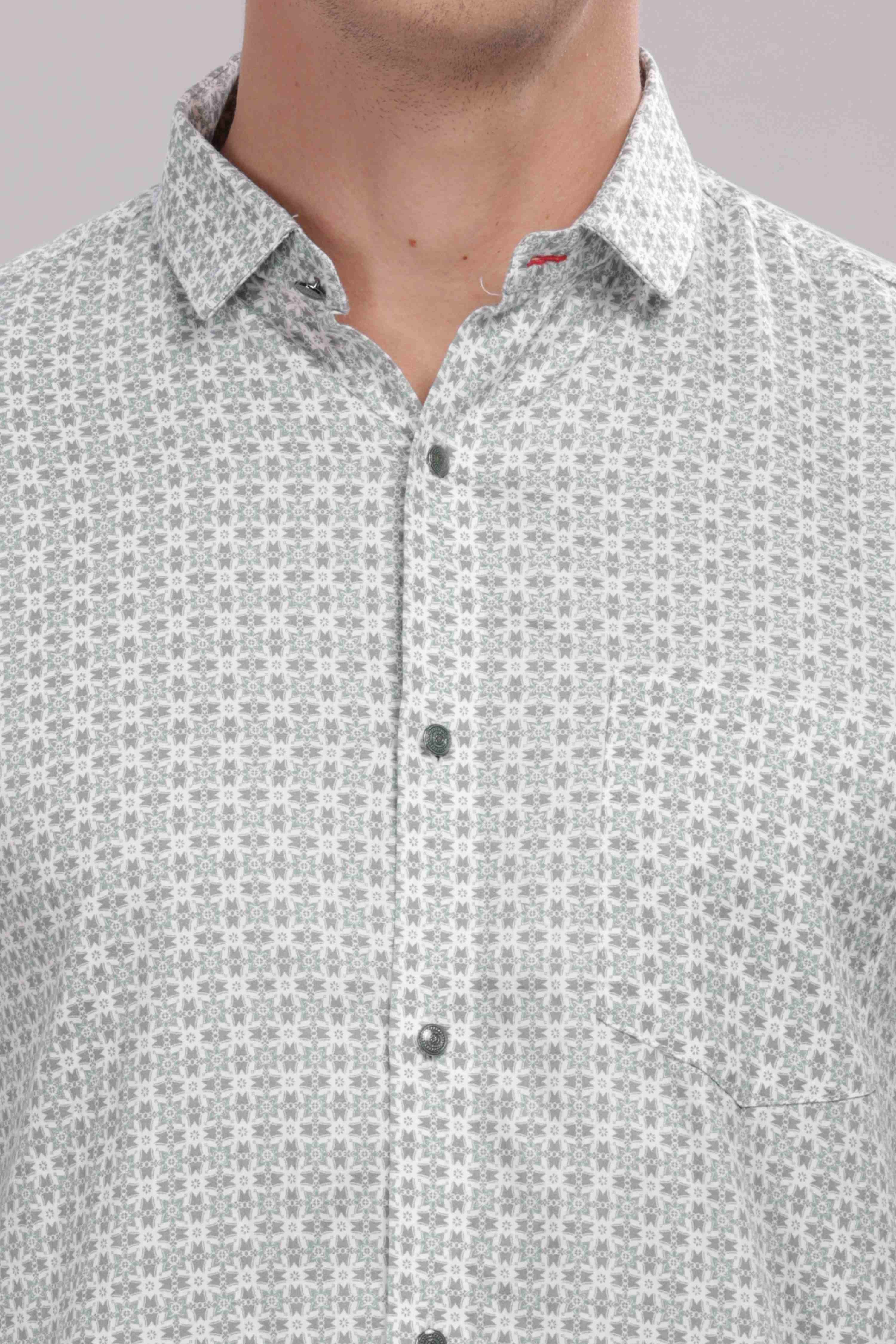 Micro Geometric Printed Shirt
