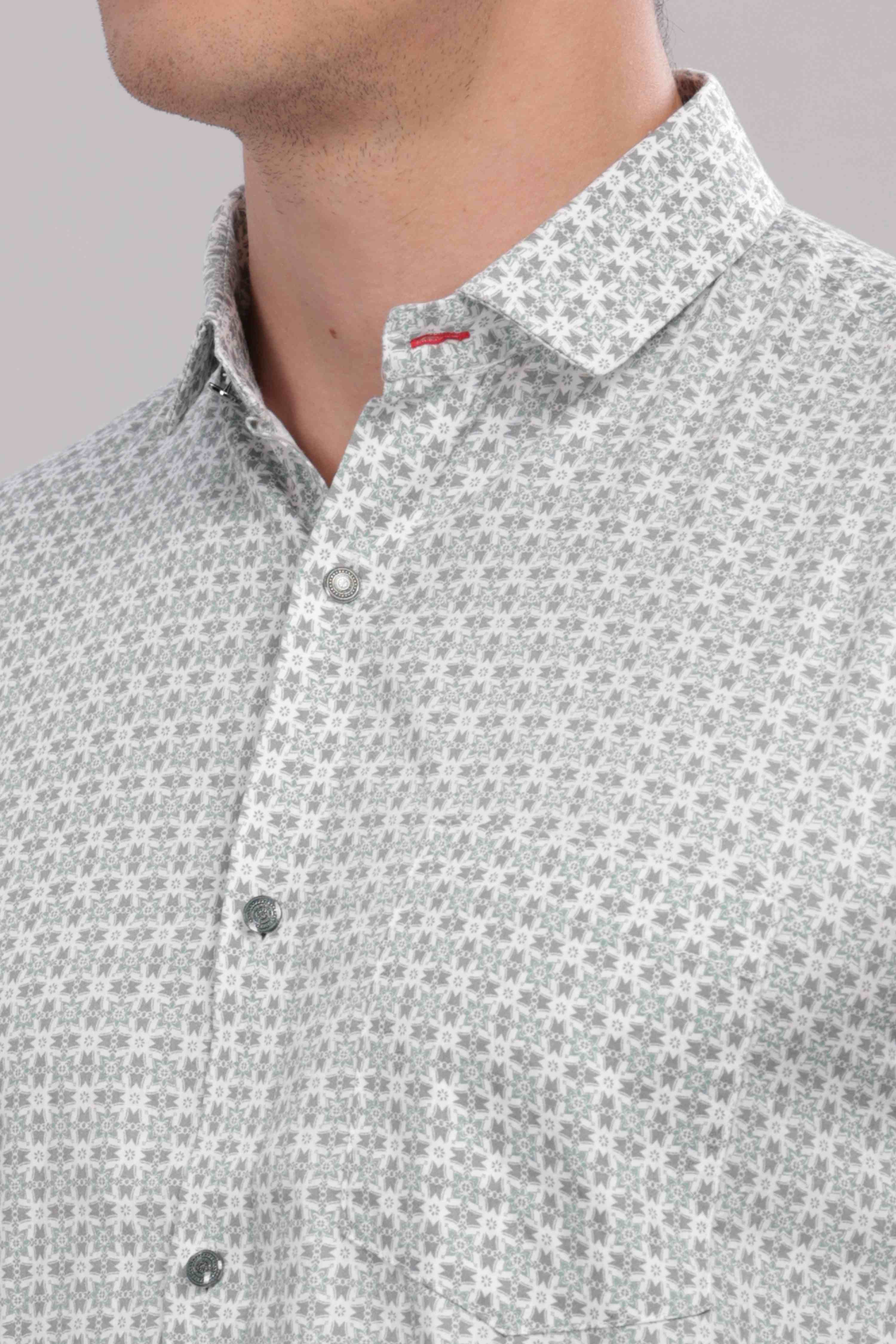 Micro Geometric Printed Shirt