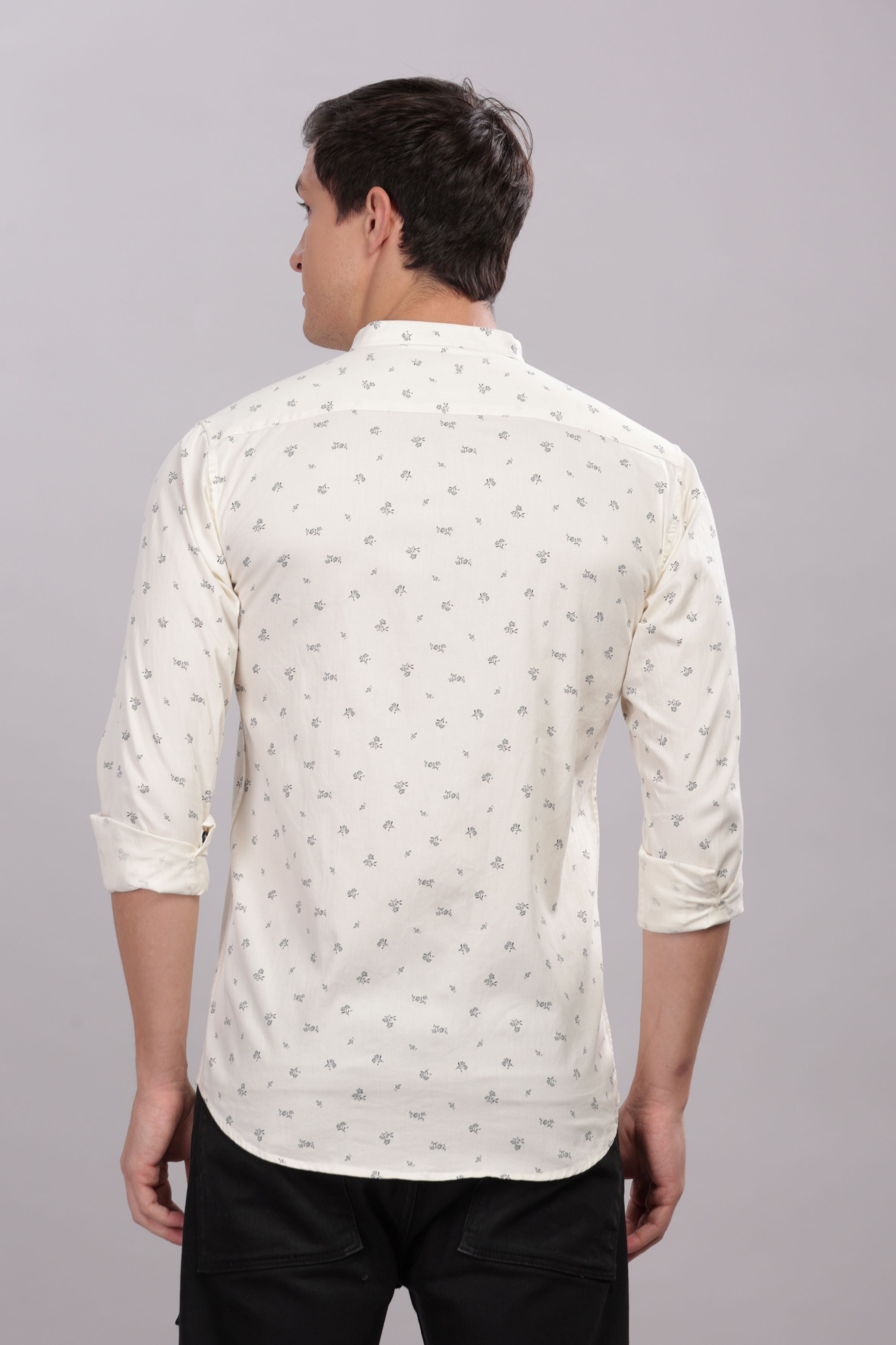 Micro Twin floral white printed shirt