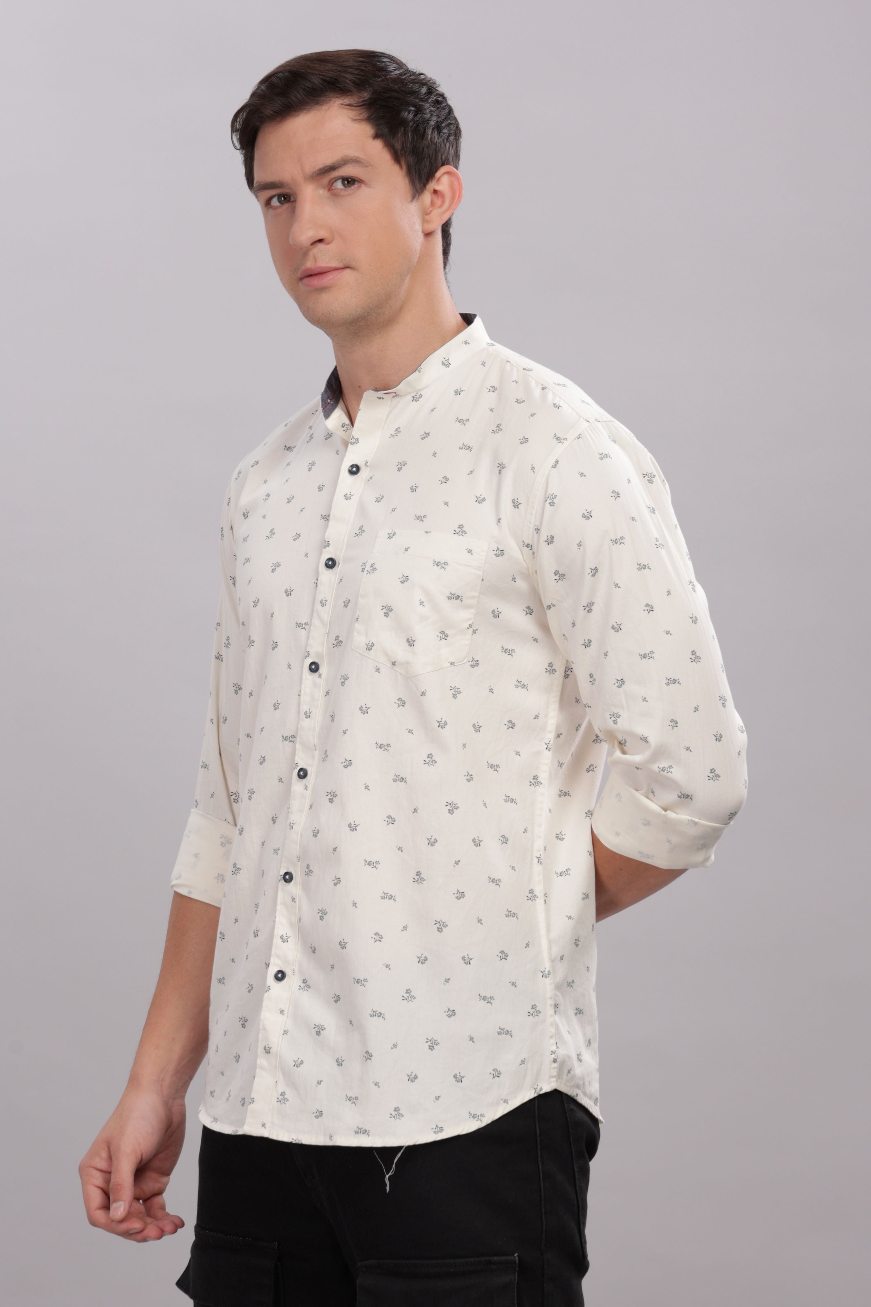 Micro Twin floral white printed shirt