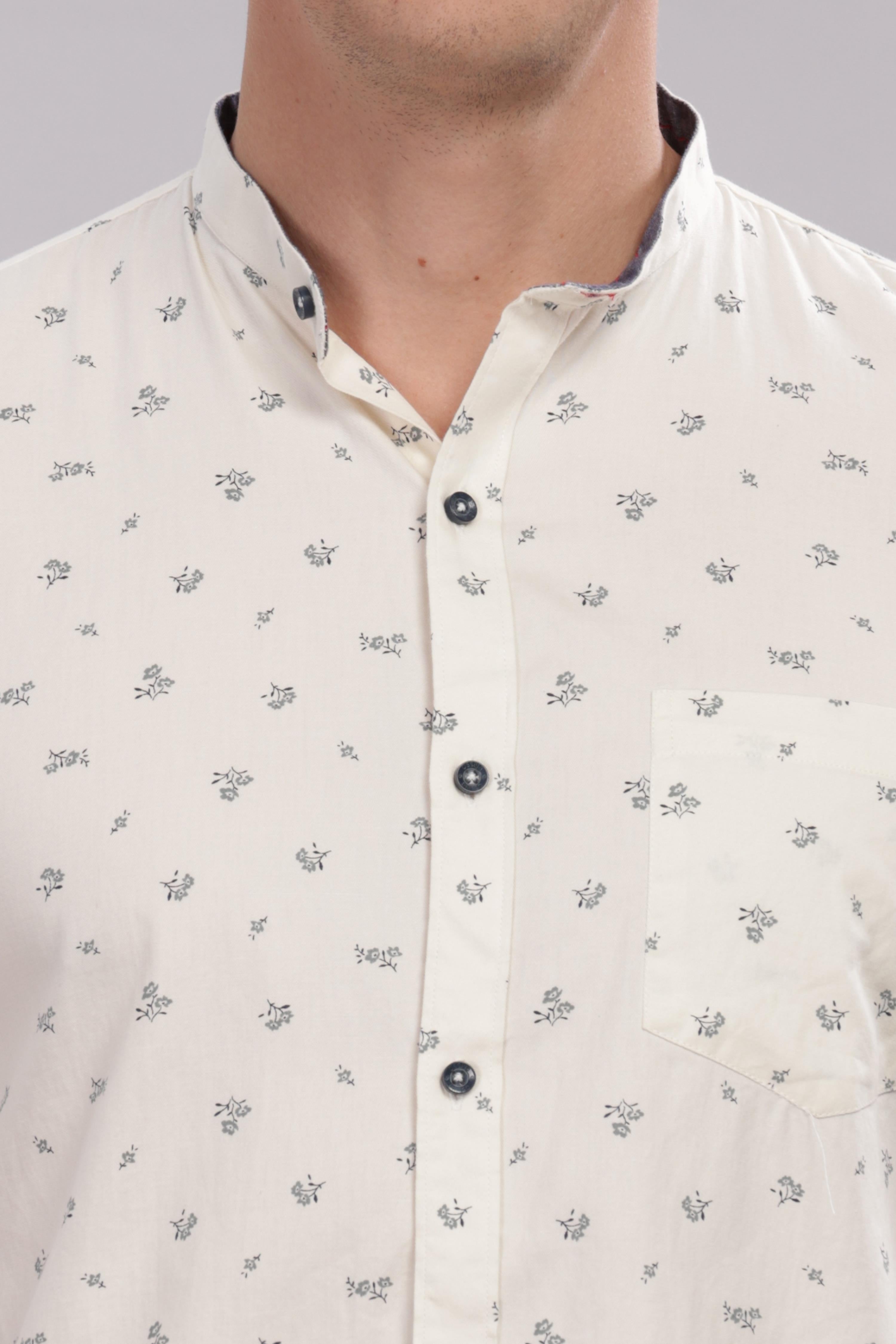 Micro Twin floral white printed shirt