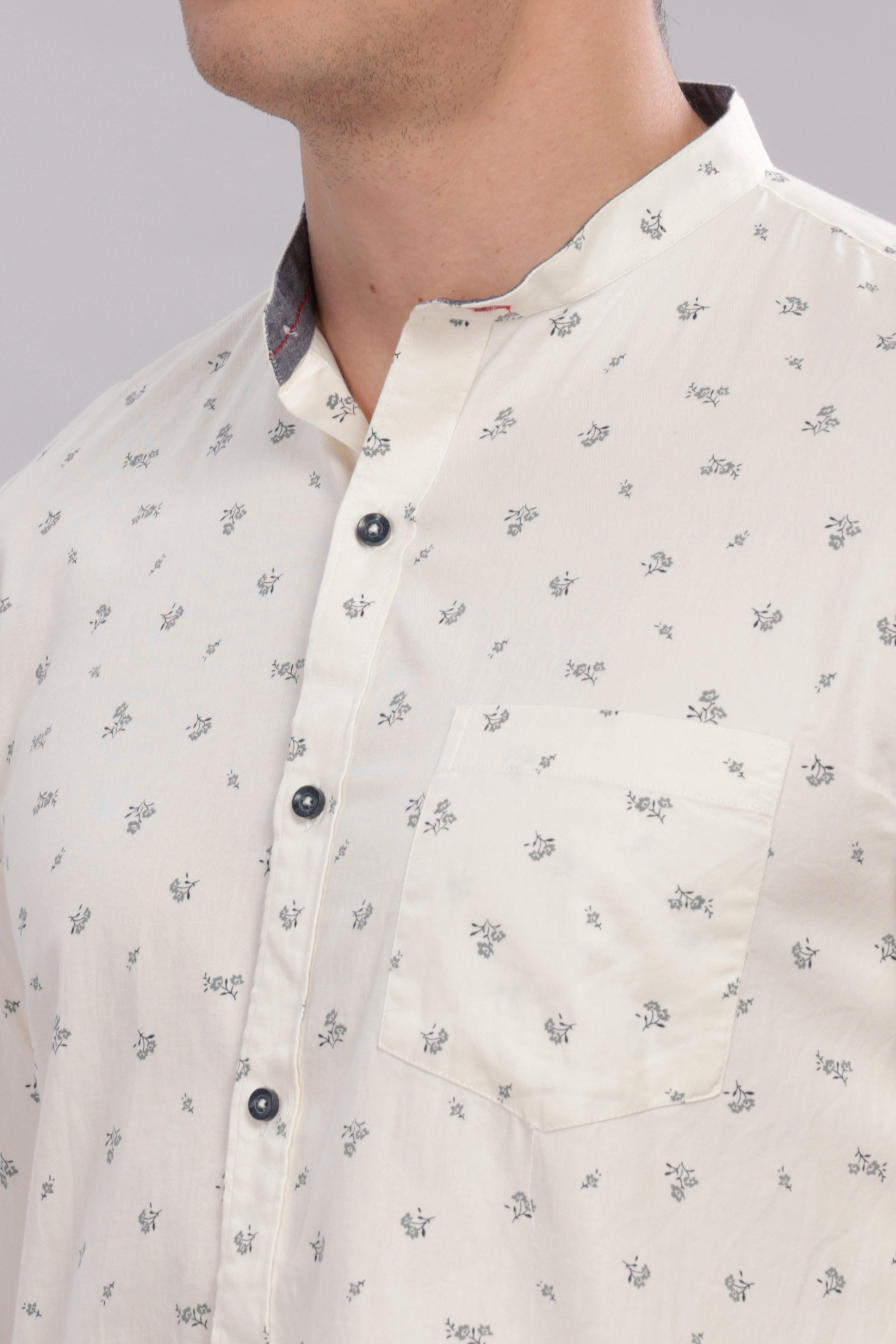 Micro Twin floral white printed shirt