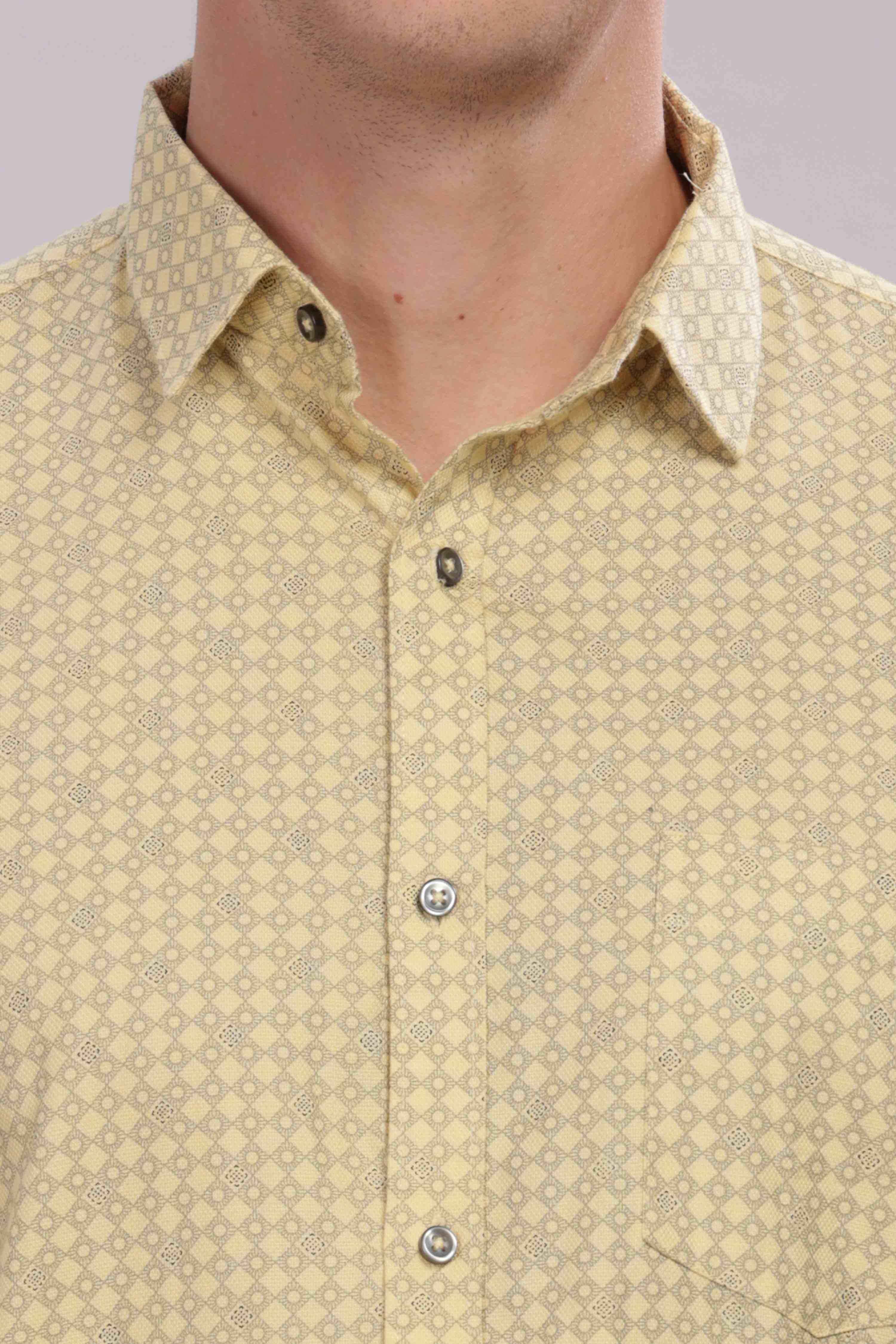 Geometric Diamond Lattice Printed Shirt
