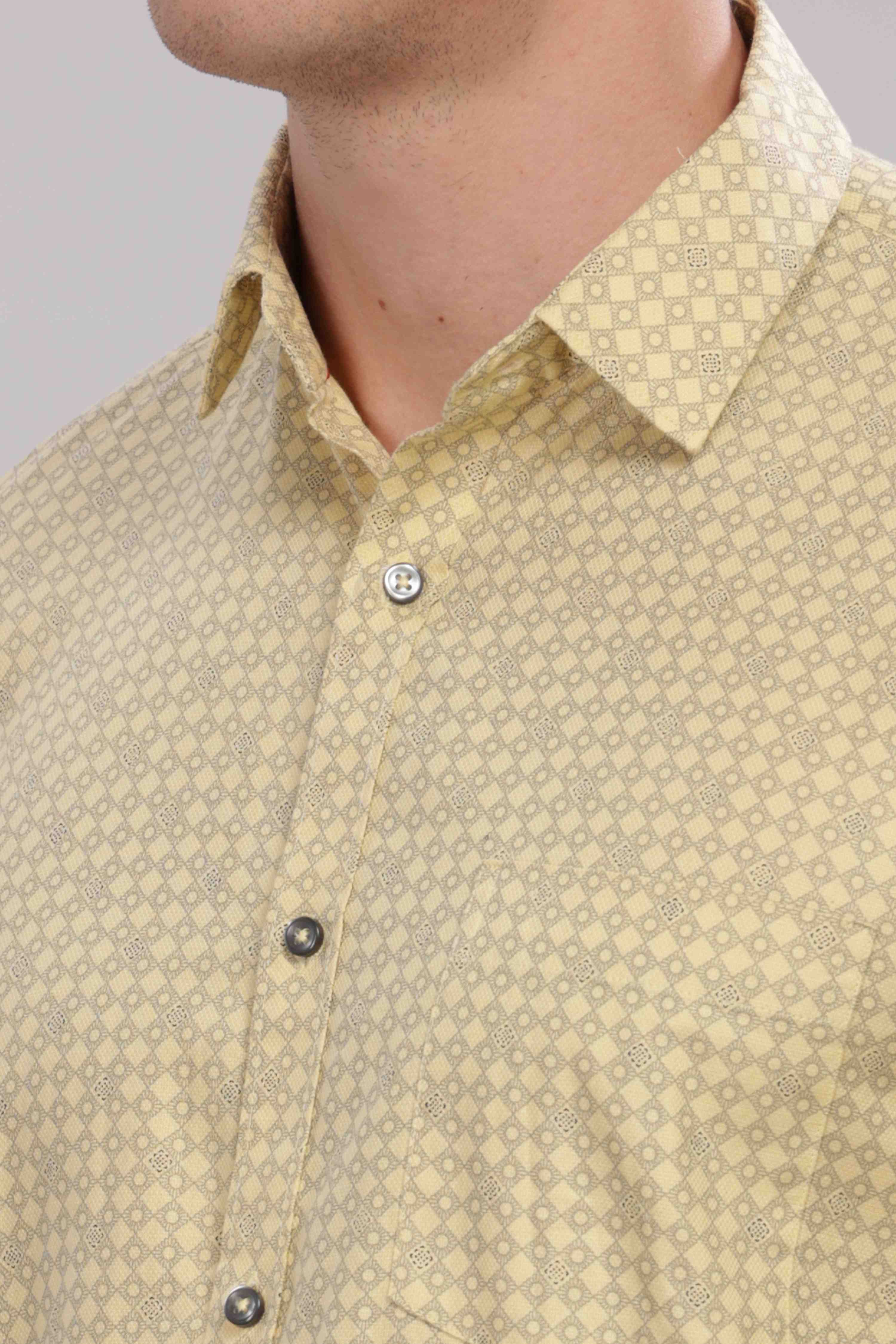 Geometric Diamond Lattice Printed Shirt