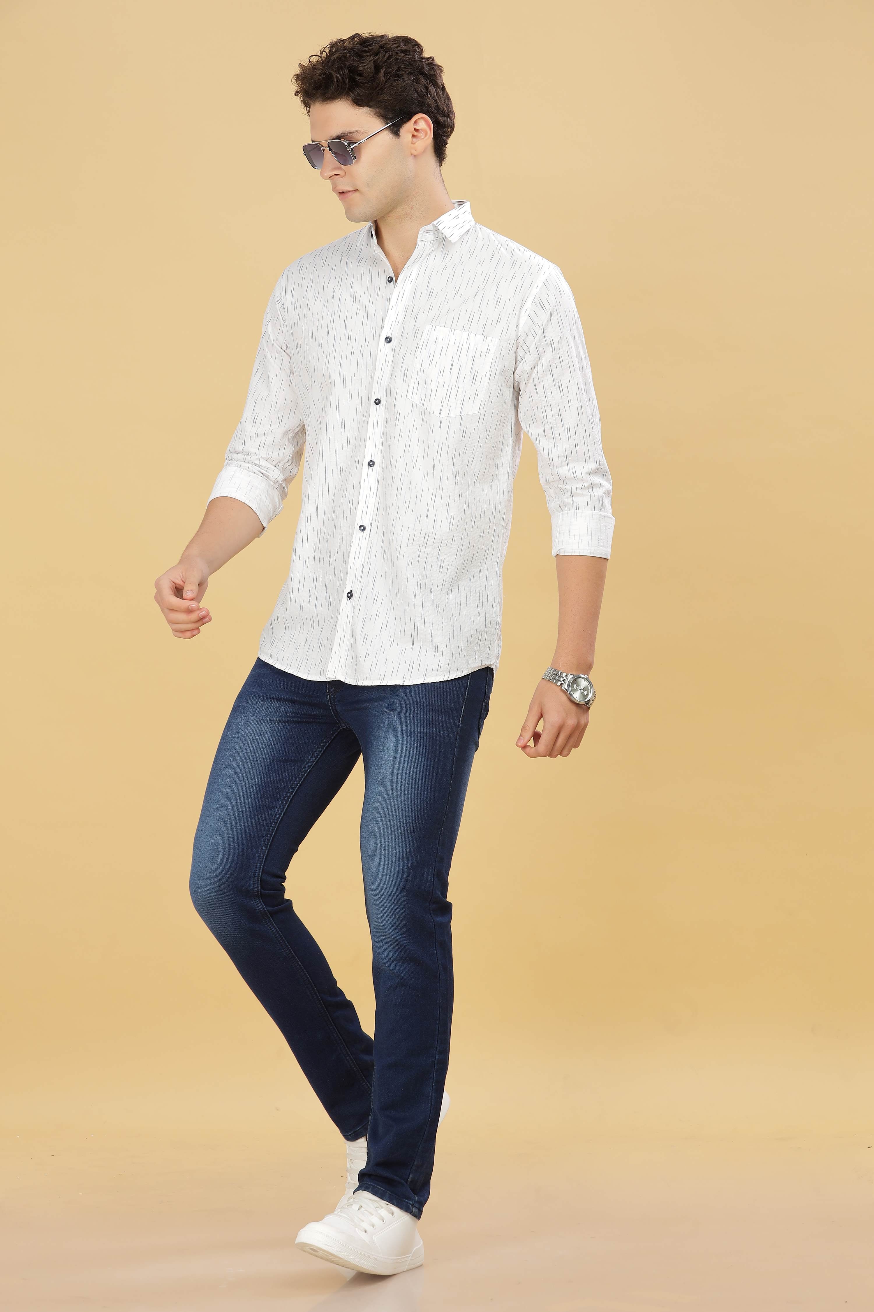 Abstract Printed White shirt