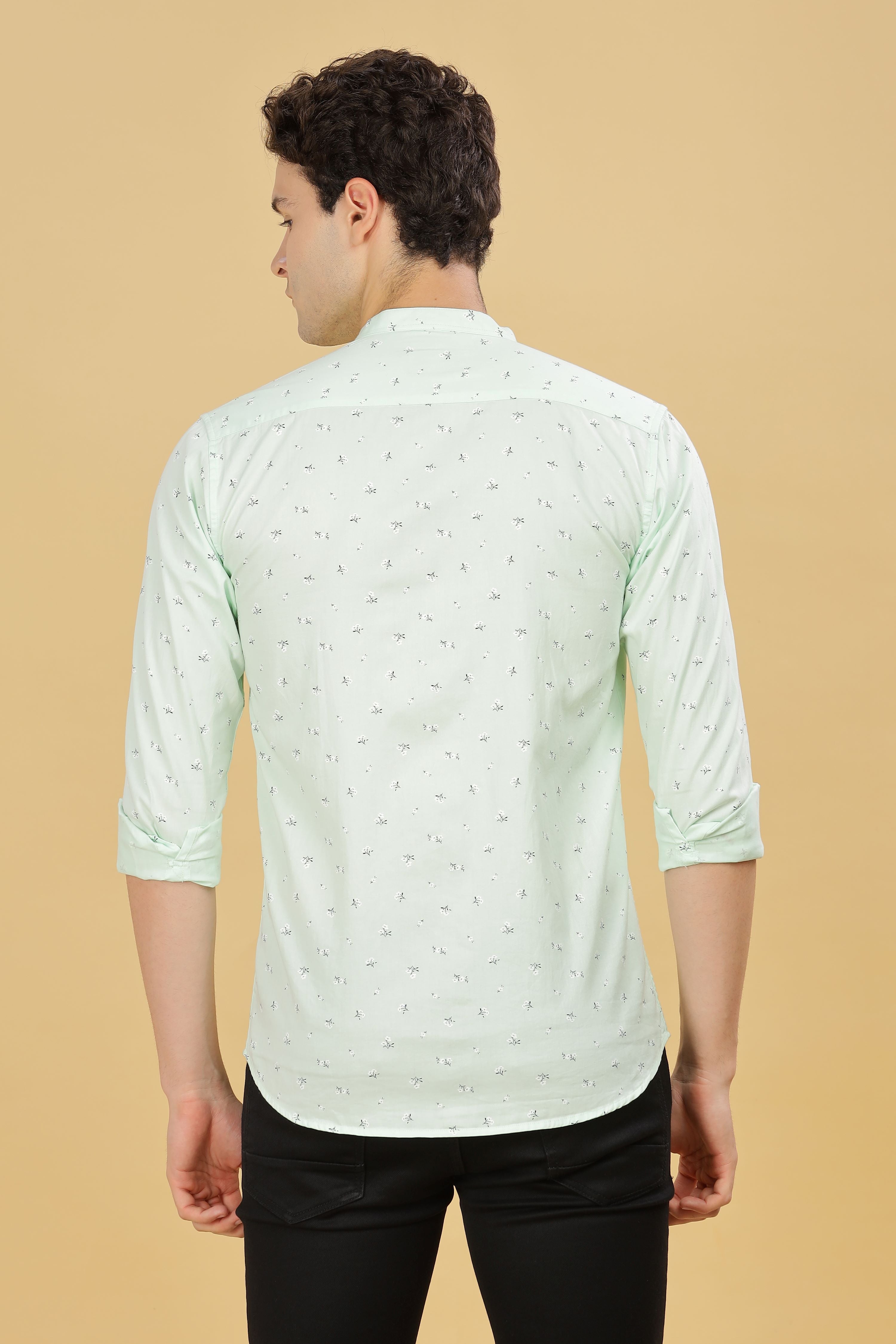 Twin floral white printed shirt