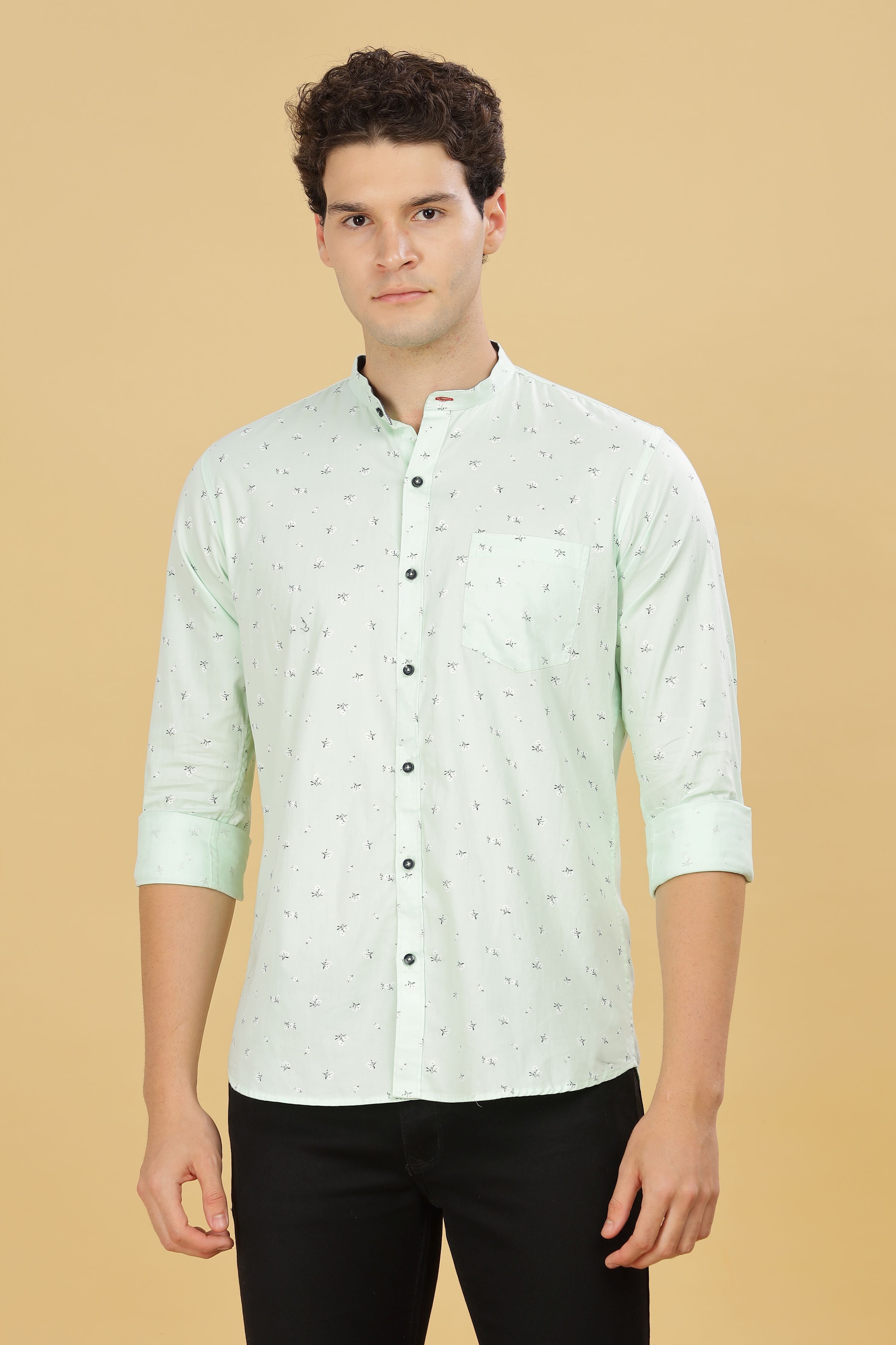Twin floral white printed shirt