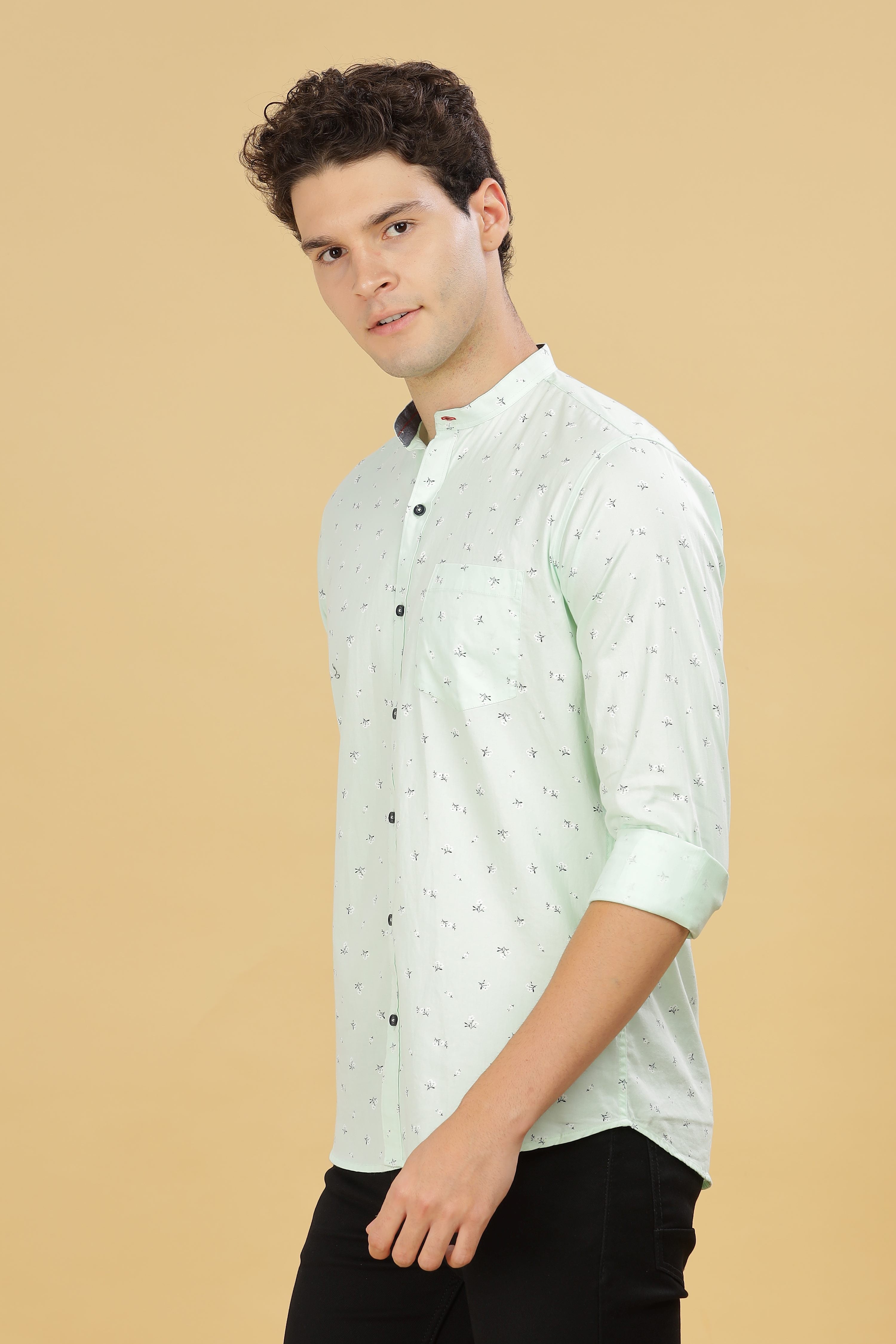 Twin floral white printed shirt