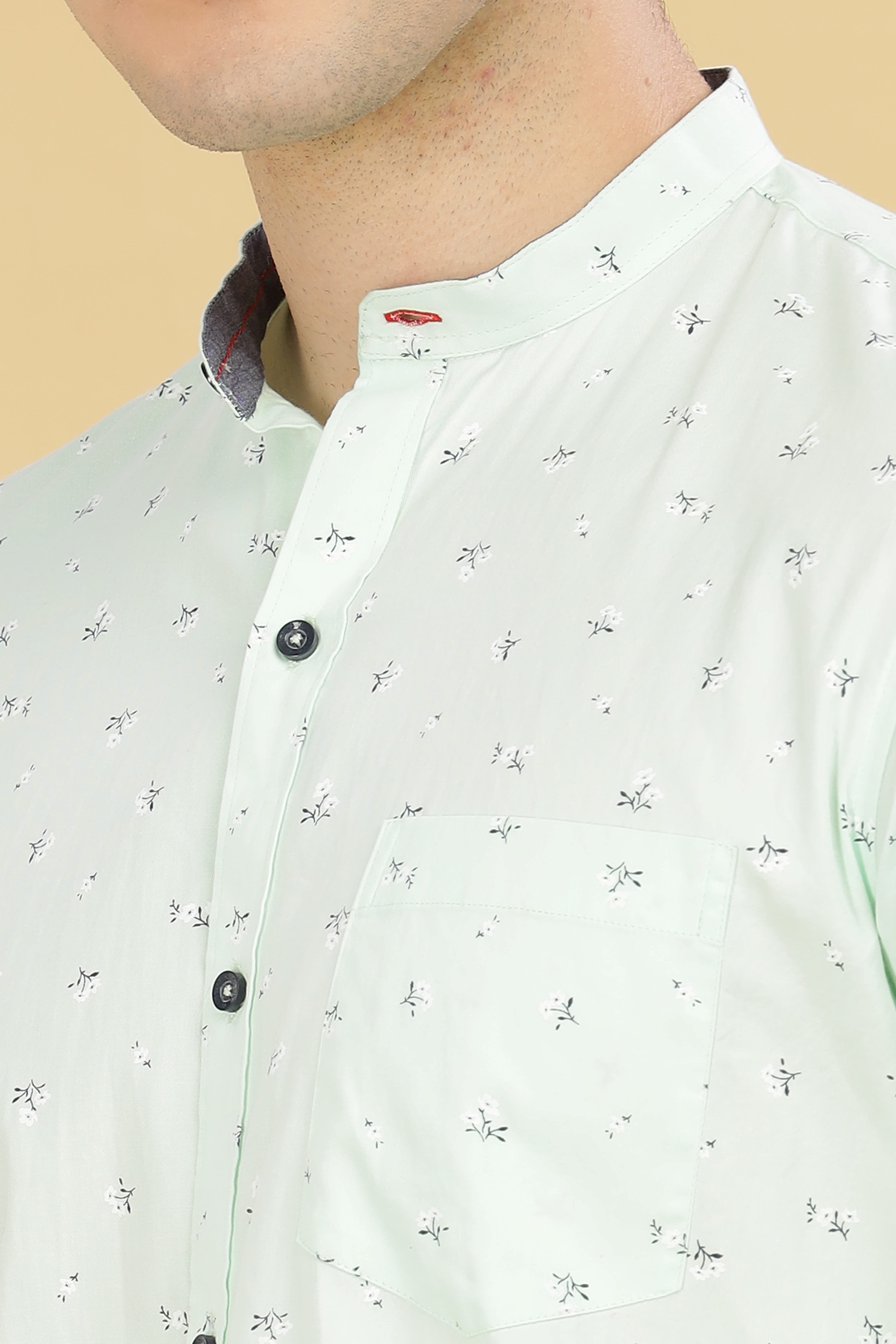 Twin floral white printed shirt