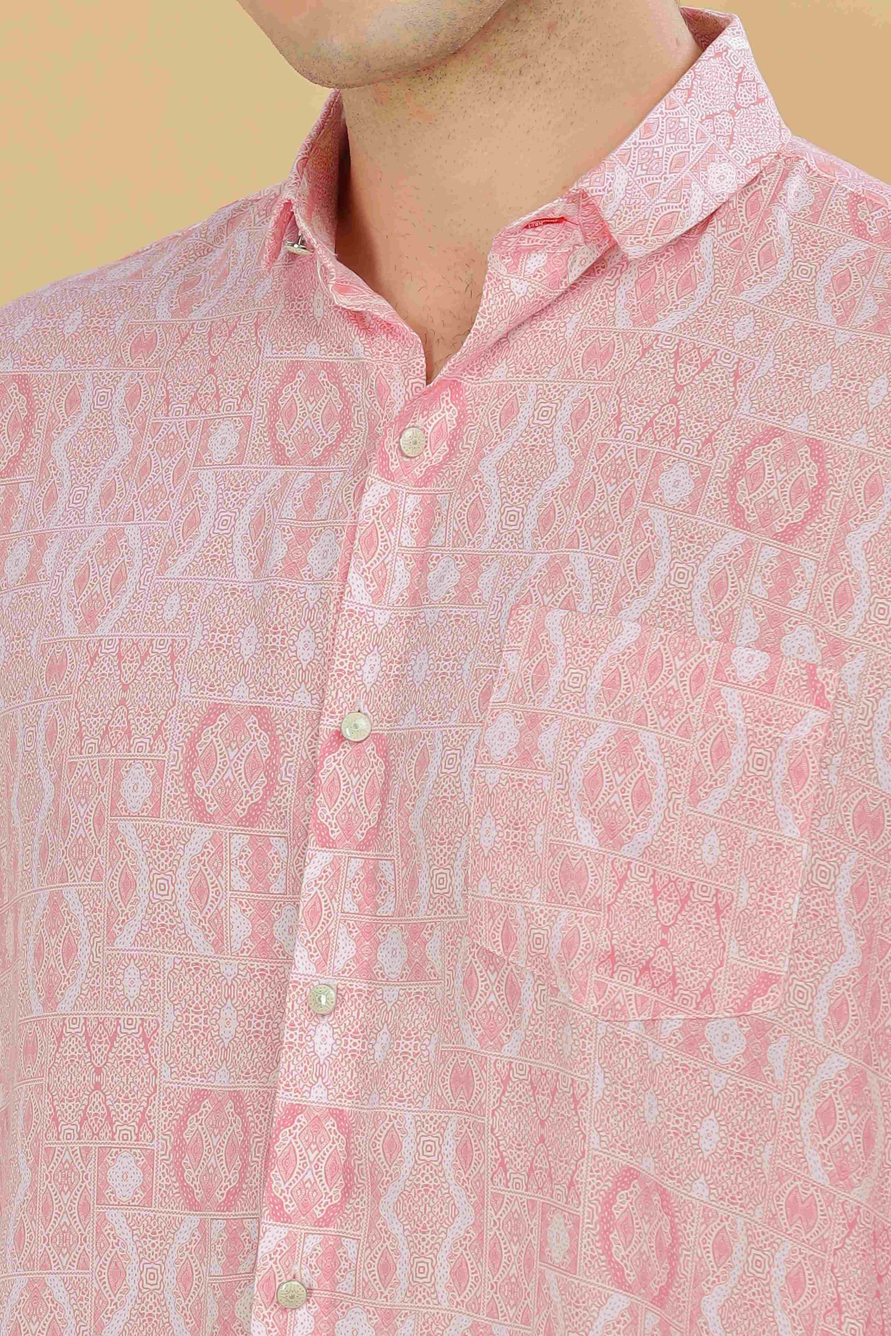 Pink Designer Printed Shirt