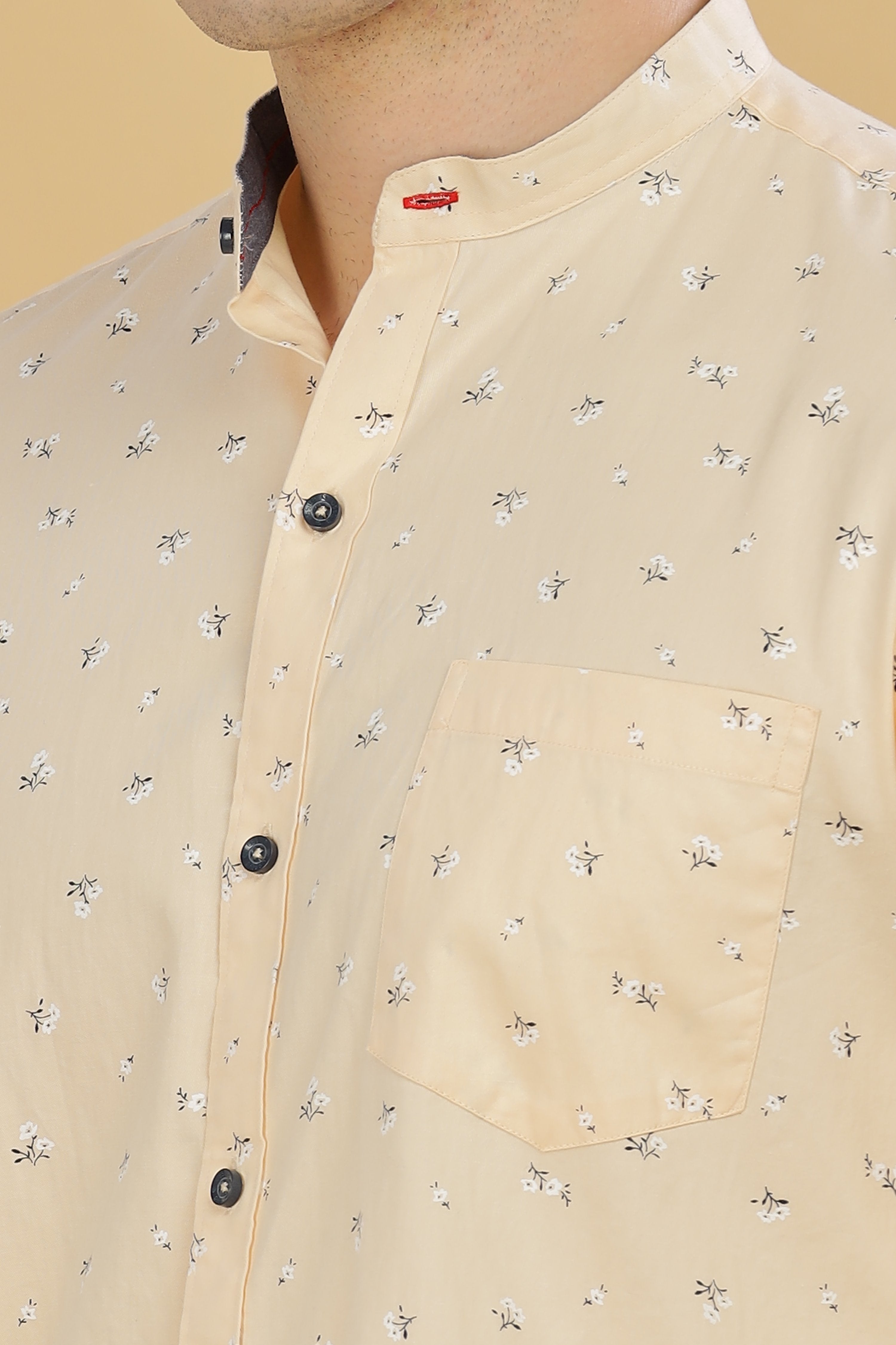 Twin floral Beige printed shirt