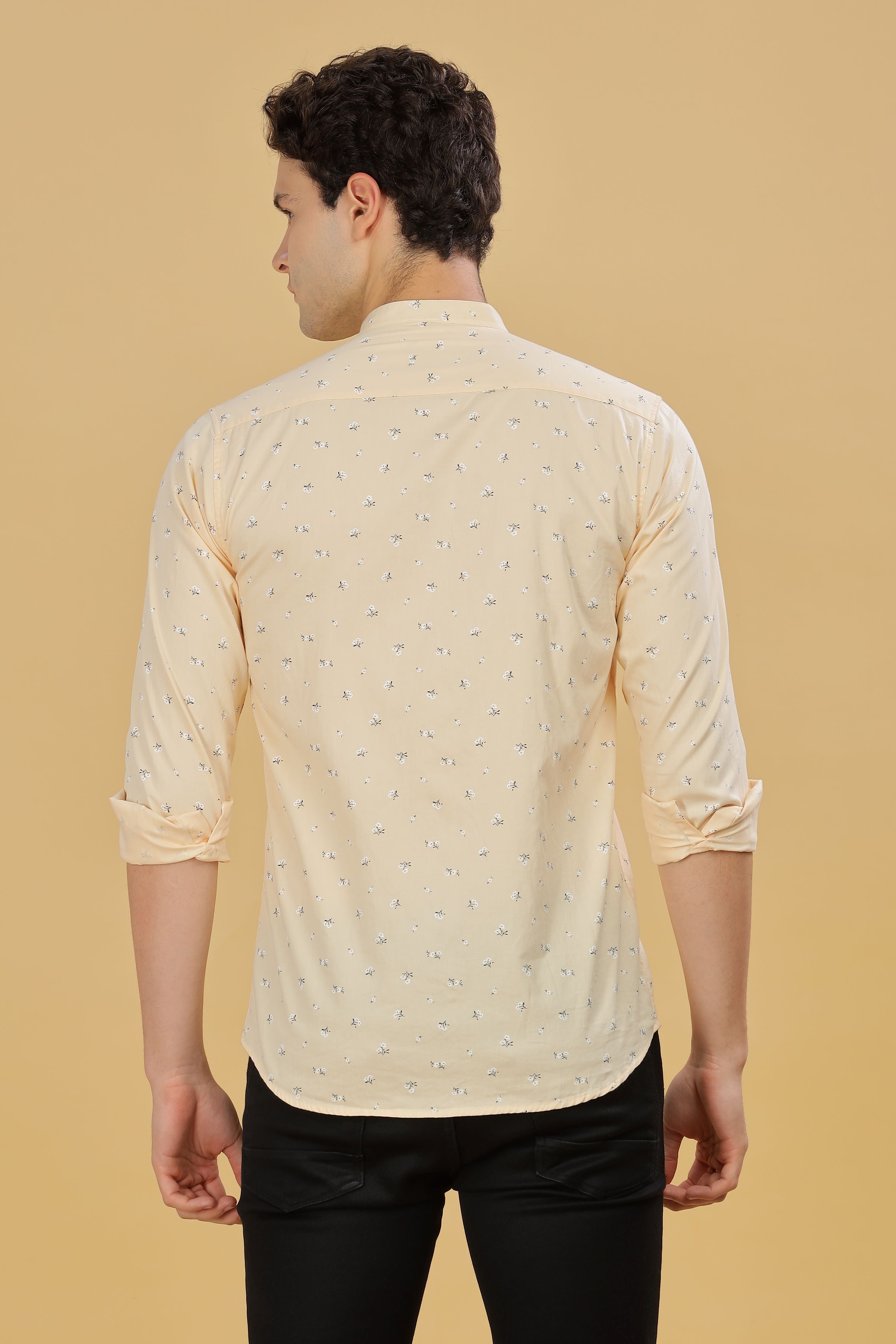 Twin floral Beige printed shirt