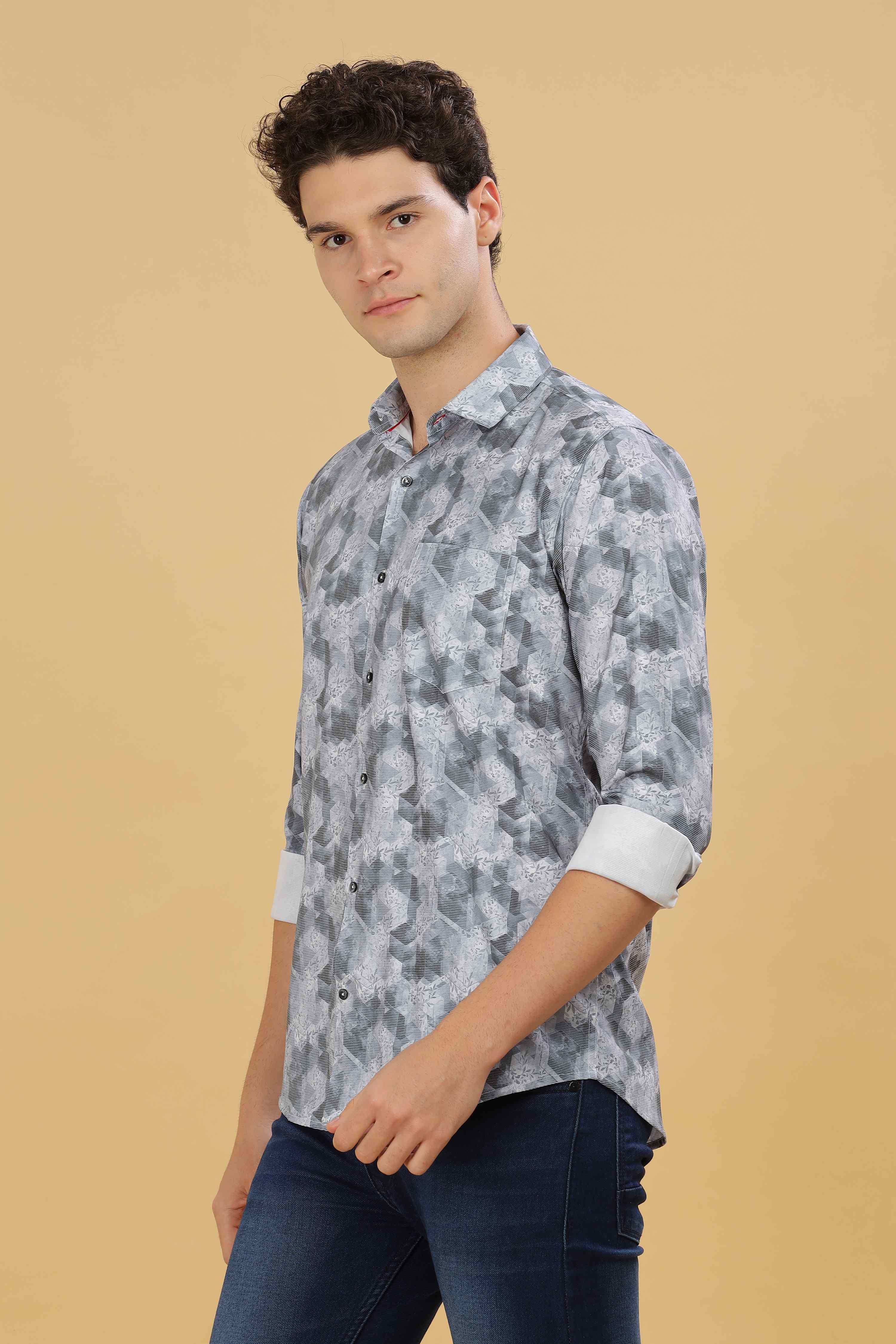 Cubic Floral Designer Shirt