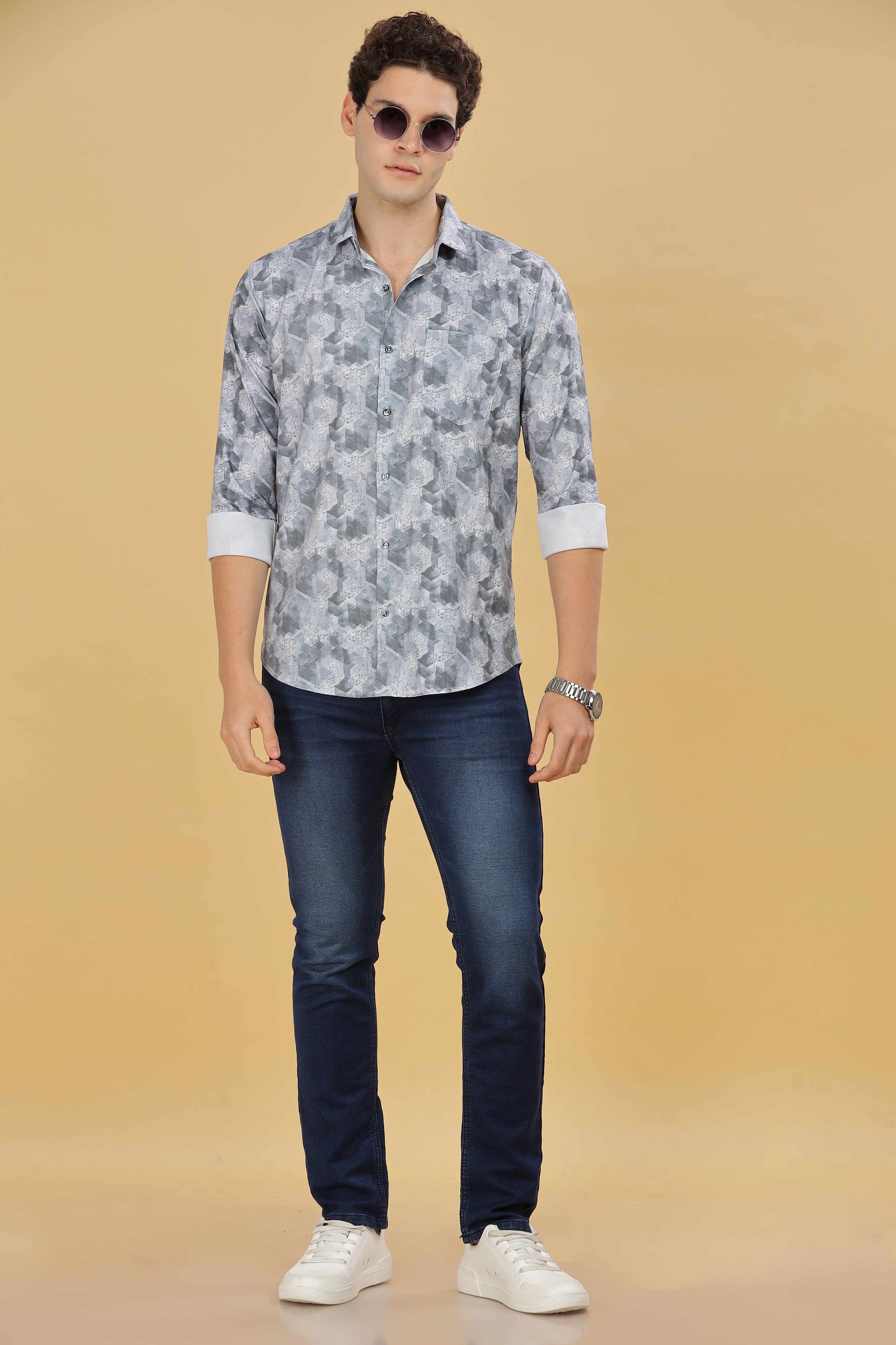 Cubic Floral Designer Shirt