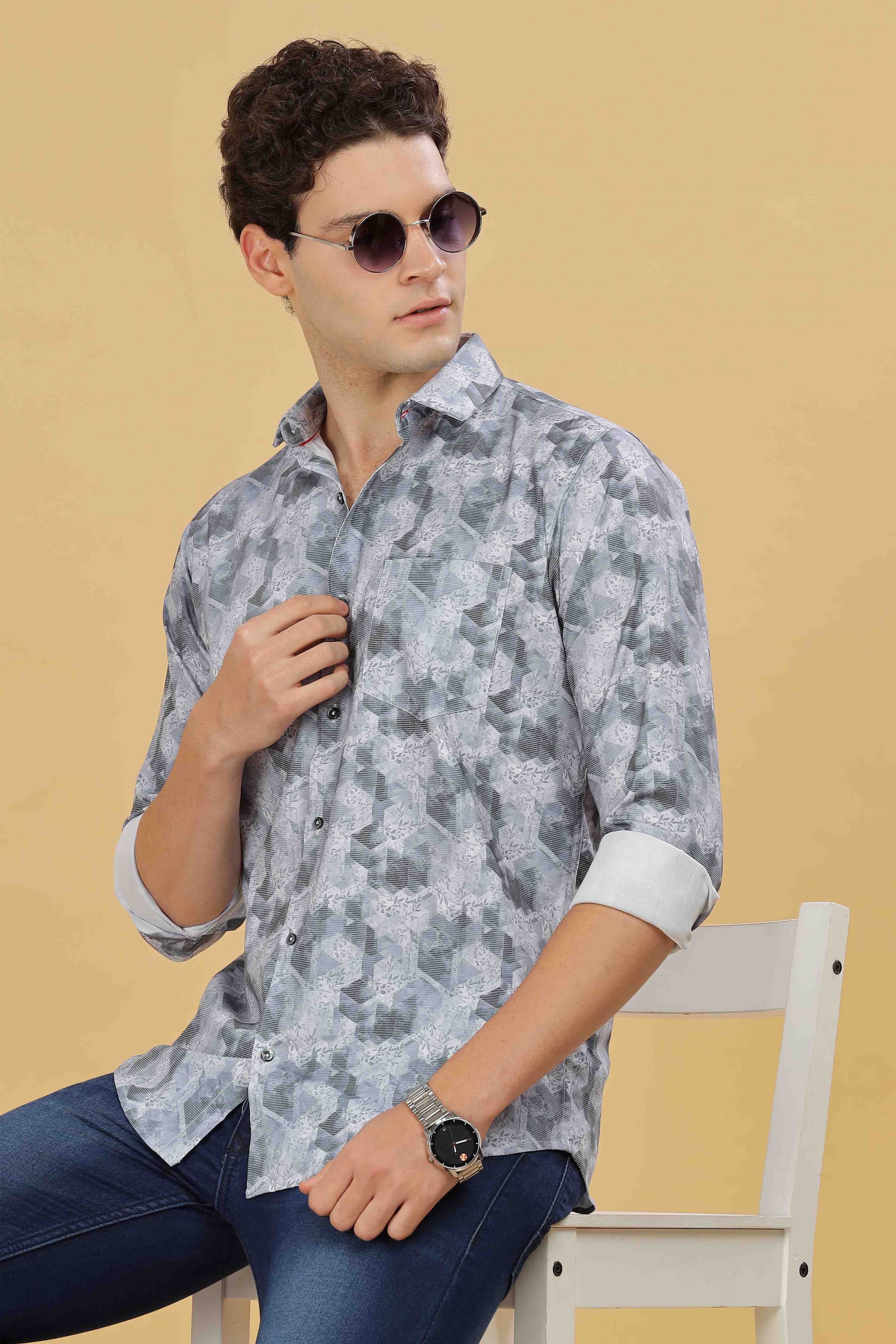 Cubic Floral Designer Shirt