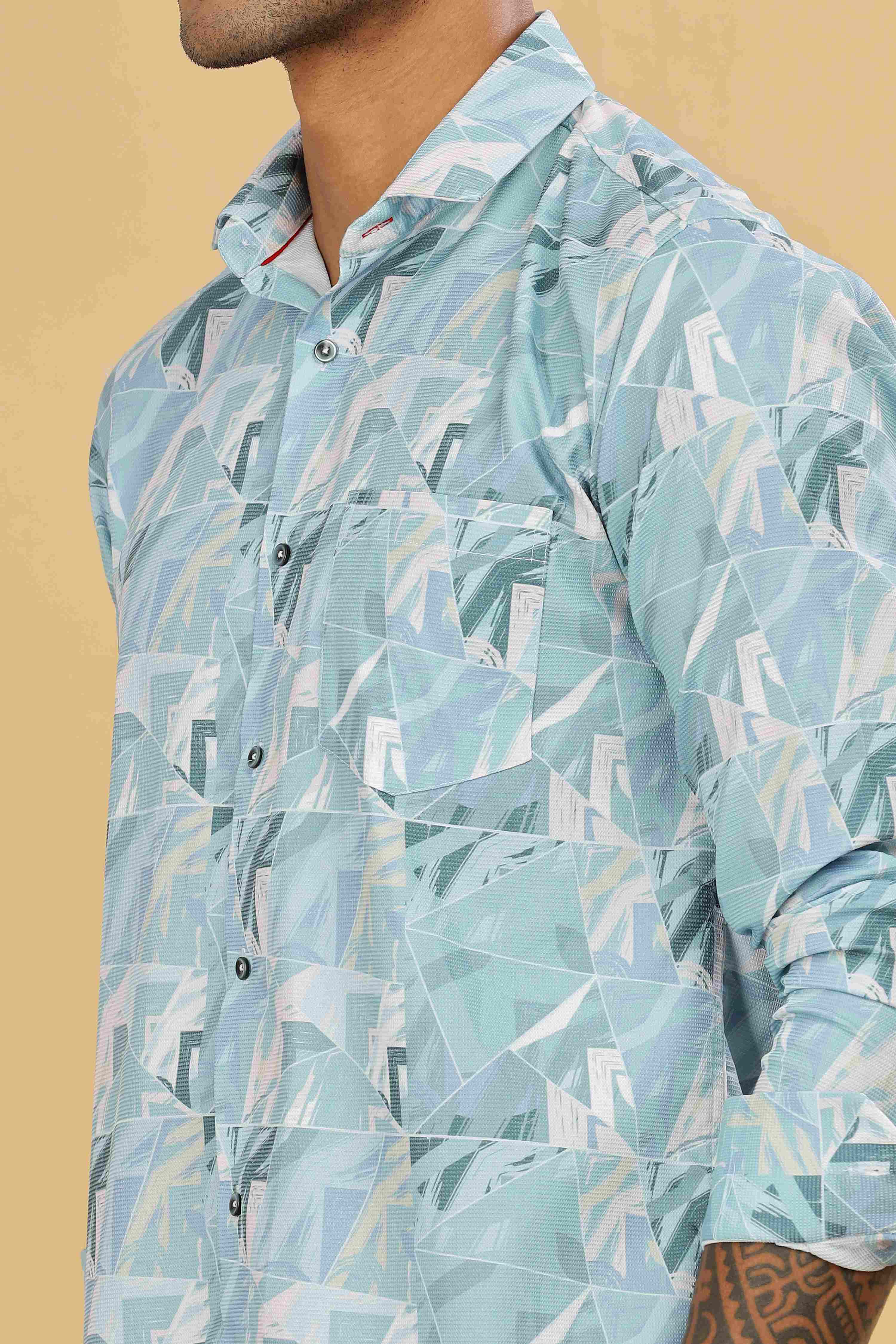 Blue Graphic Degital Printed Shirt