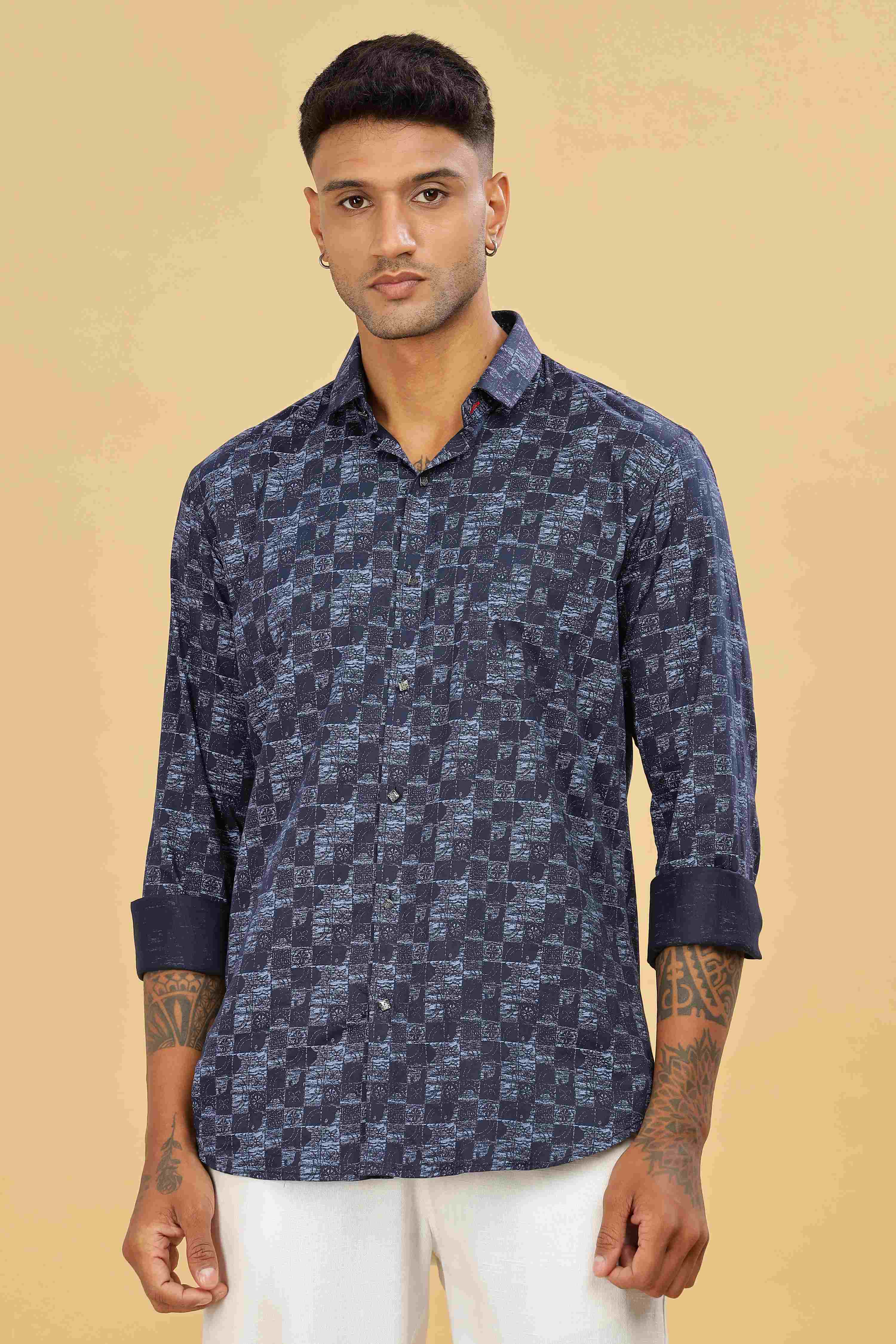 Checkmark Graphic Design Printed Shirt