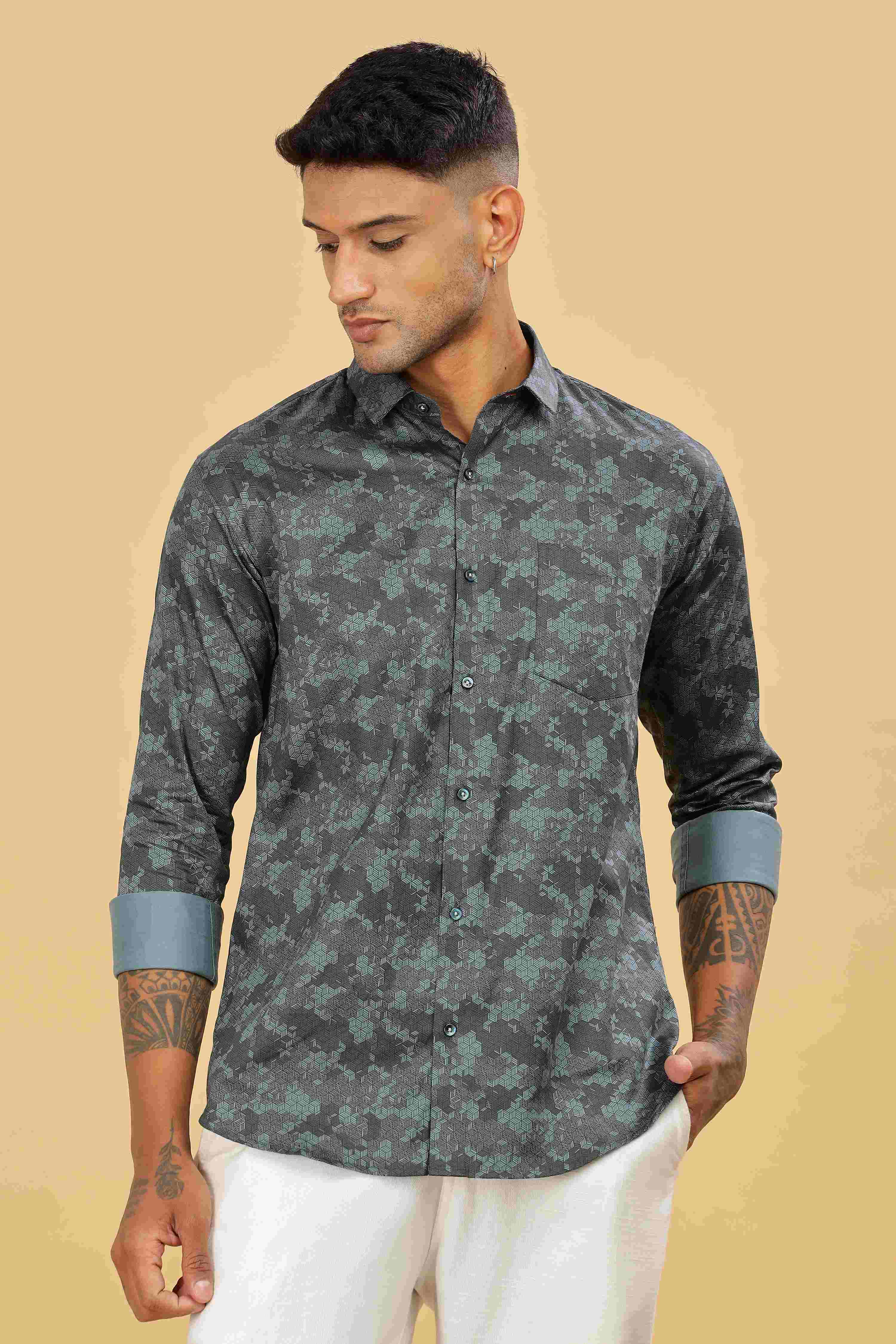 Cubic Design Printed Shirt