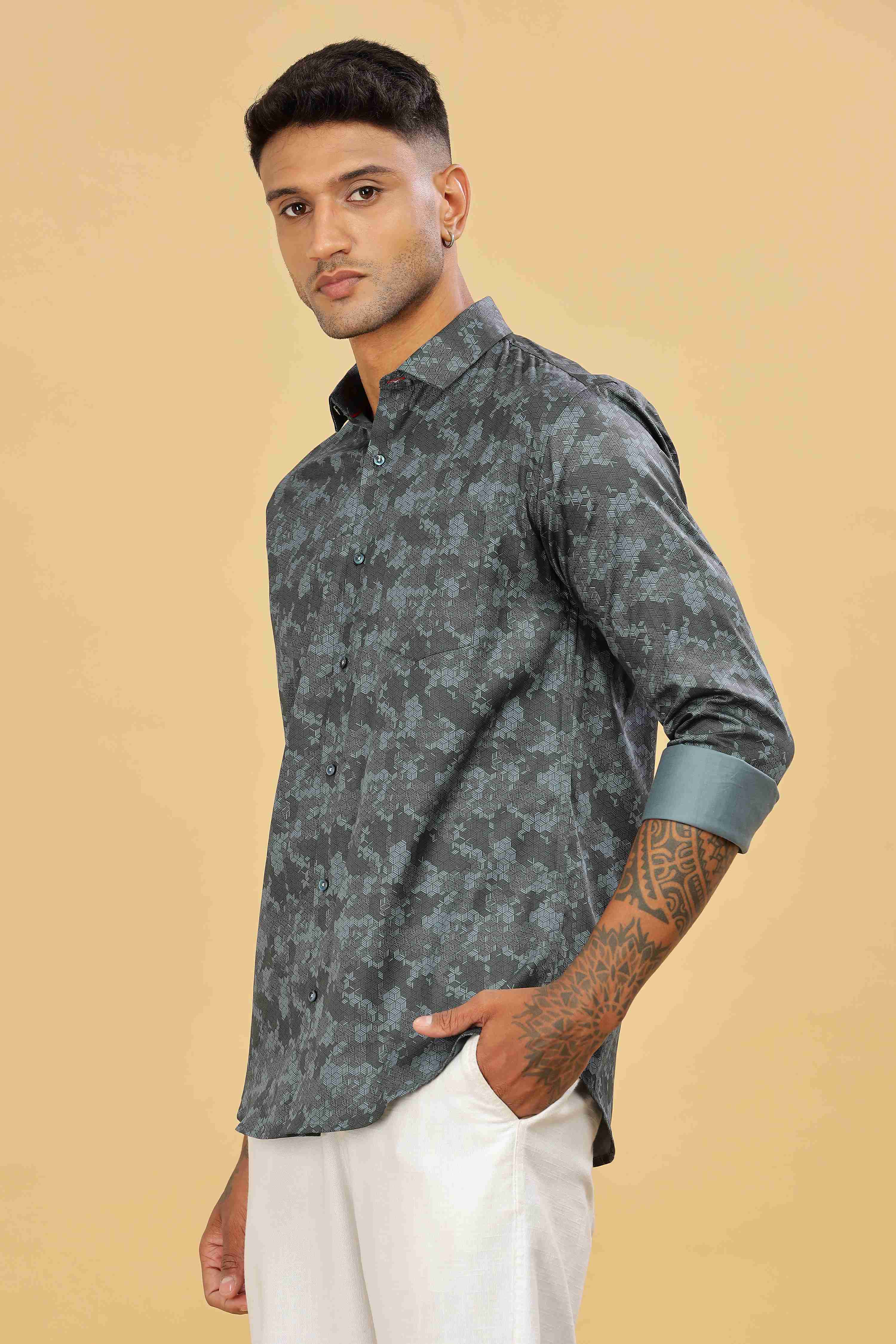 Cubic Design Printed Shirt