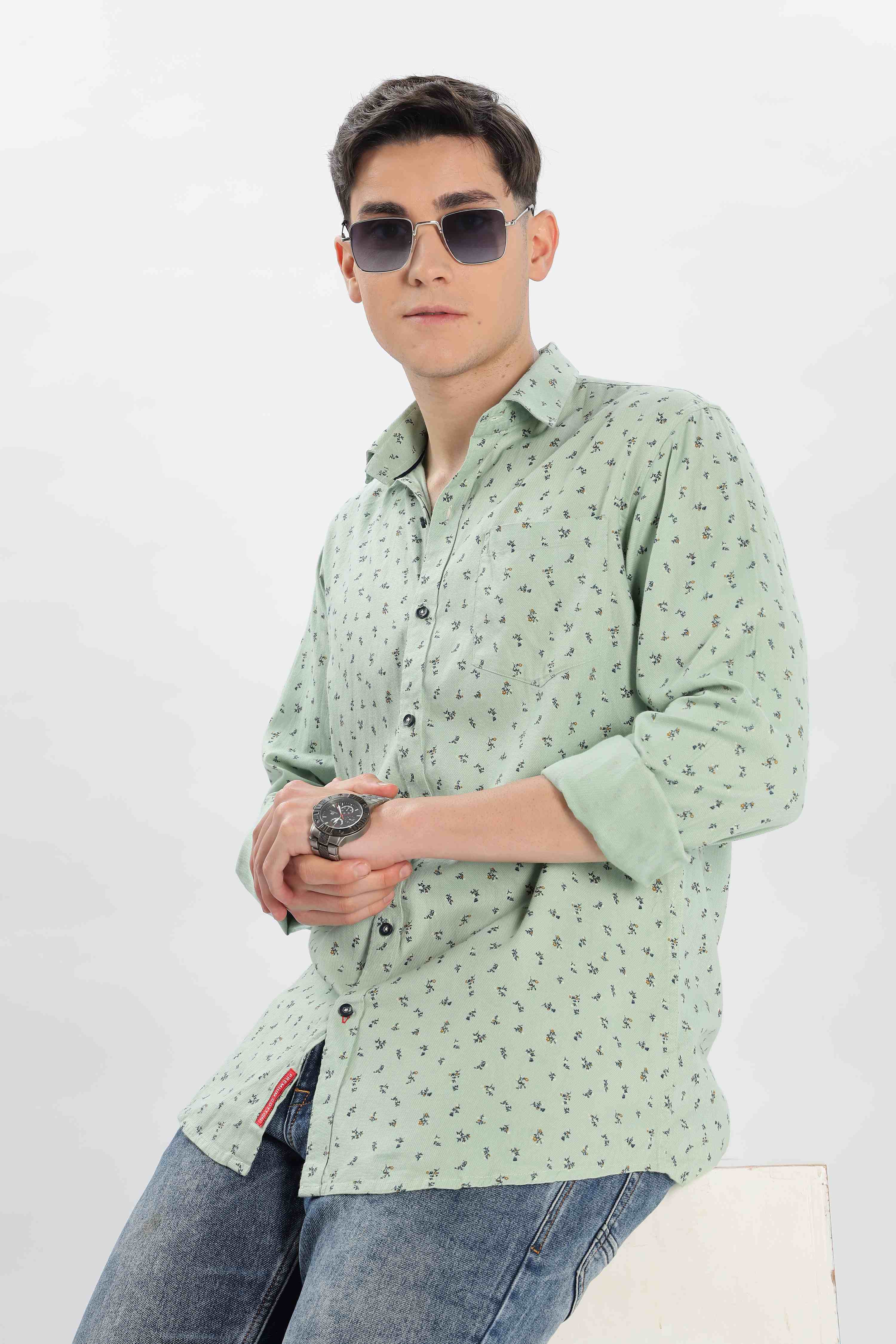 Stalk Floral Printed Shirt