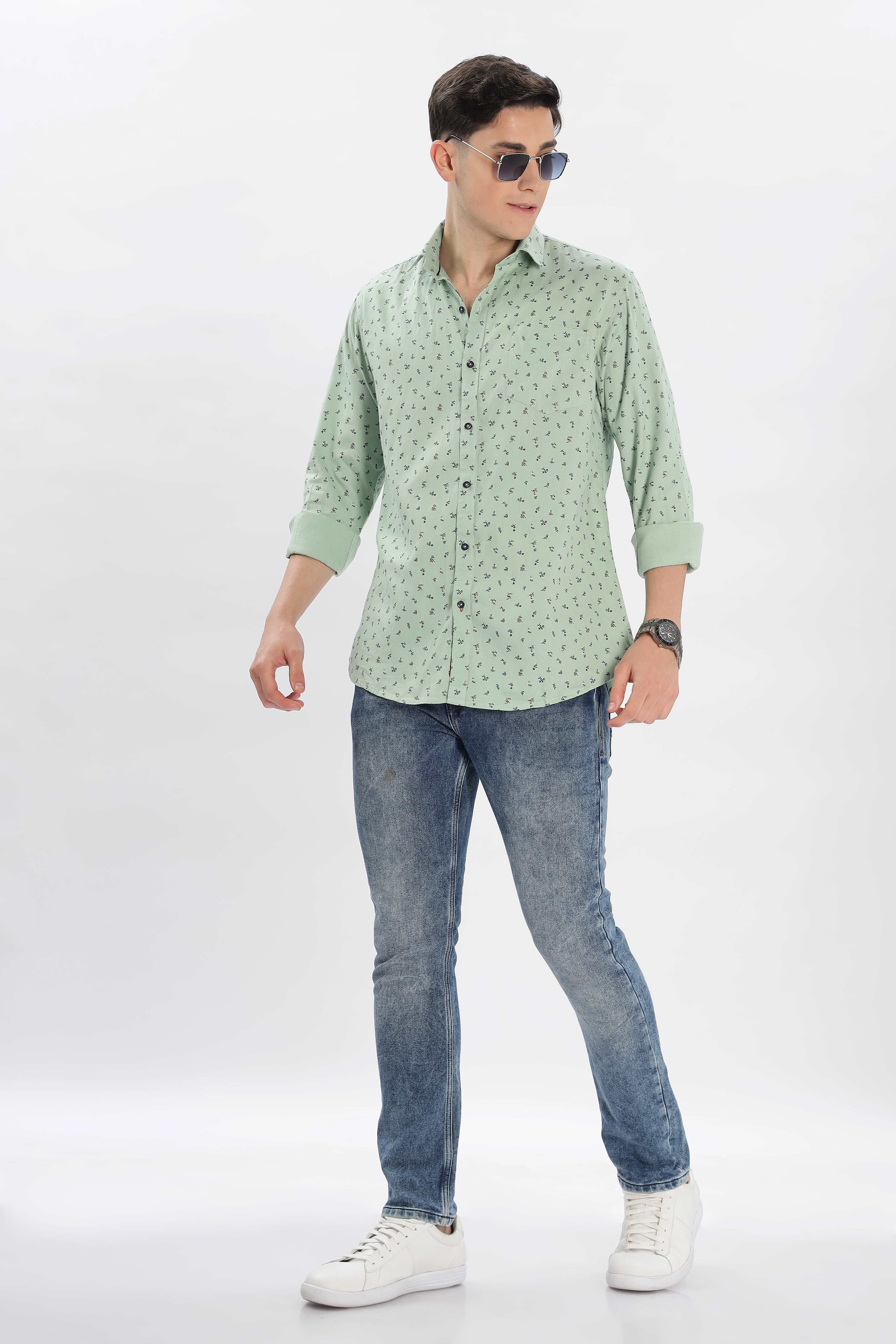 Stalk Floral Printed Shirt