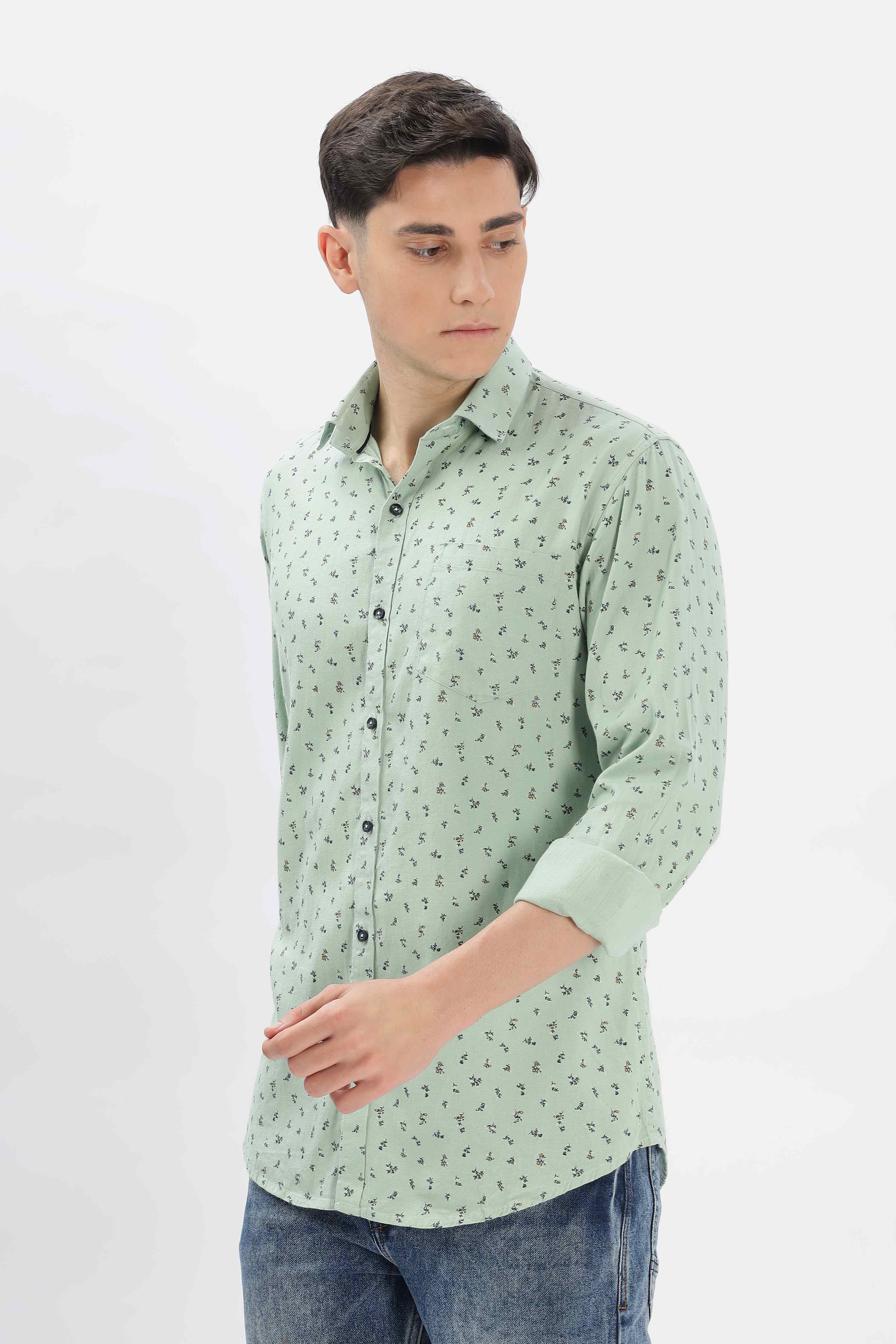 Stalk Floral Printed Shirt