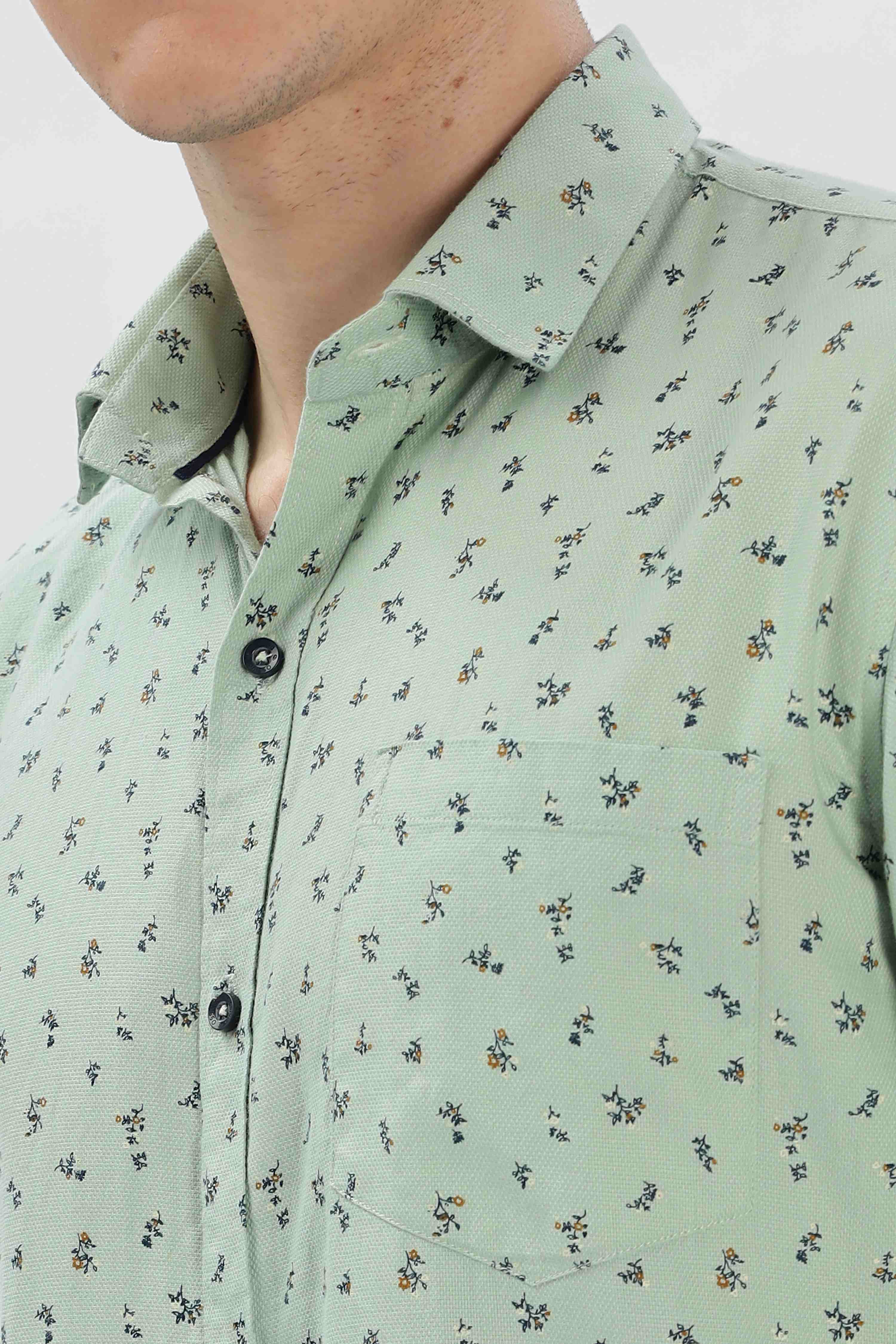 Stalk Floral Printed Shirt