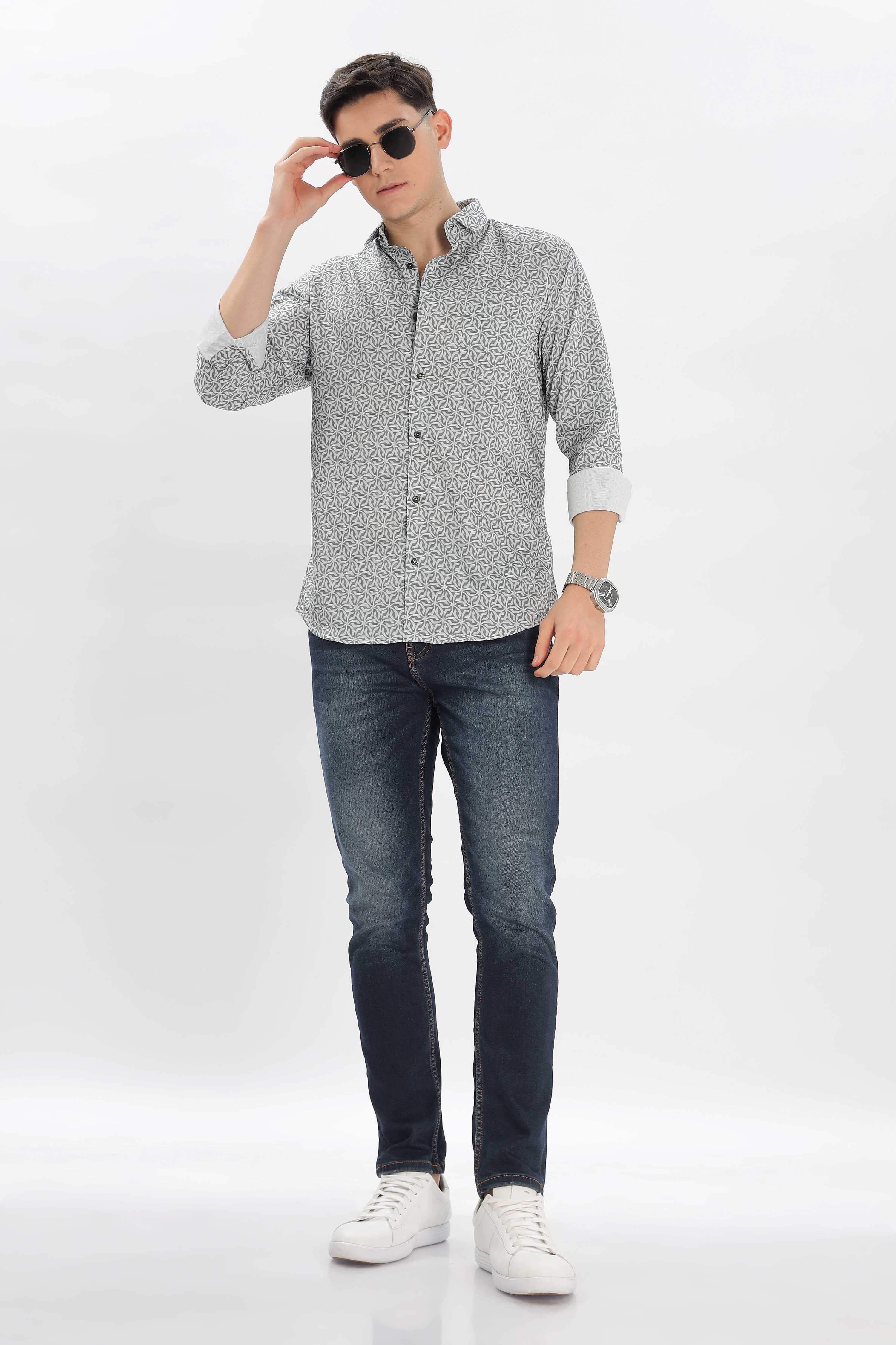 Interlocking Shaped Printed Shirt