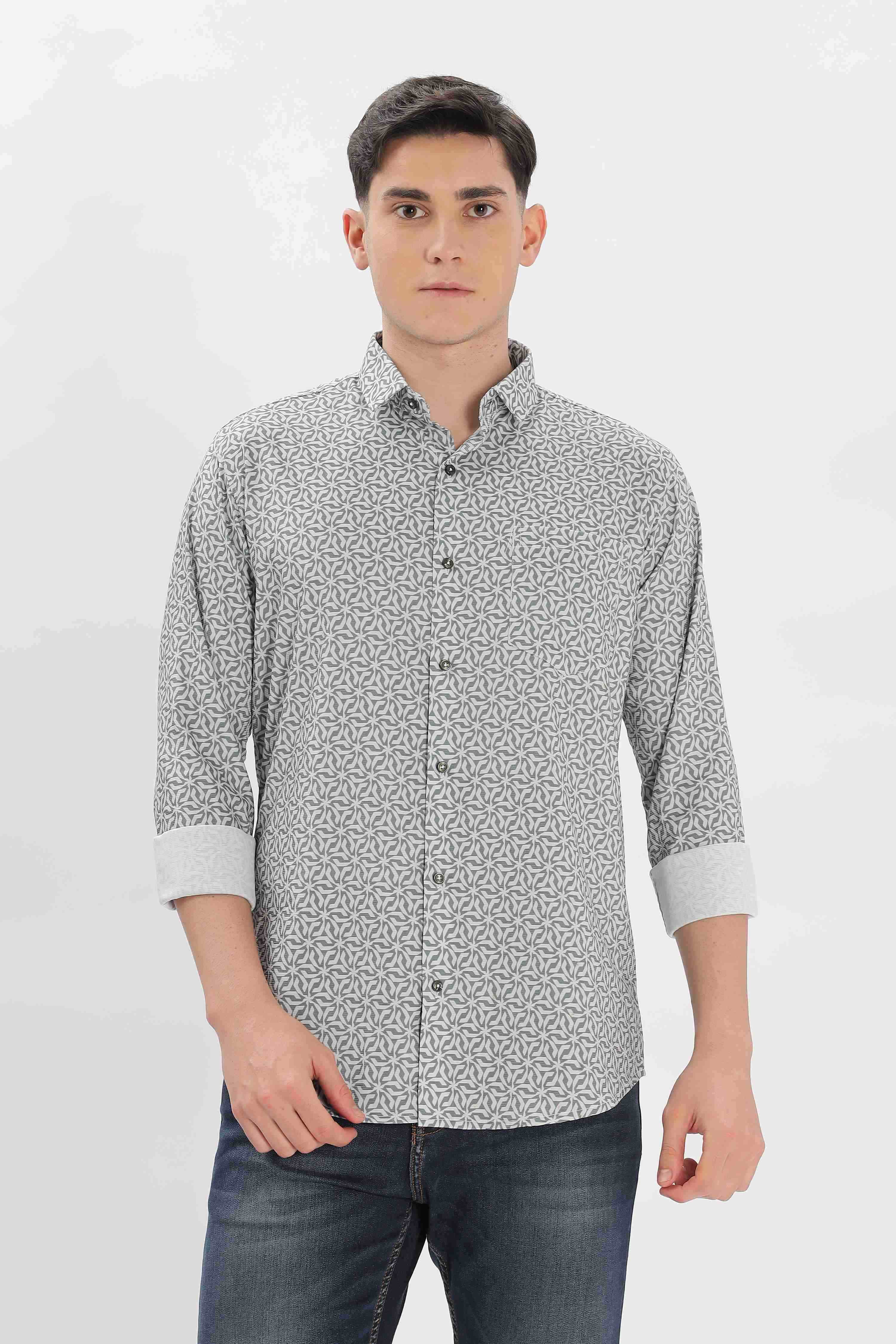 Interlocking Shaped Printed Shirt