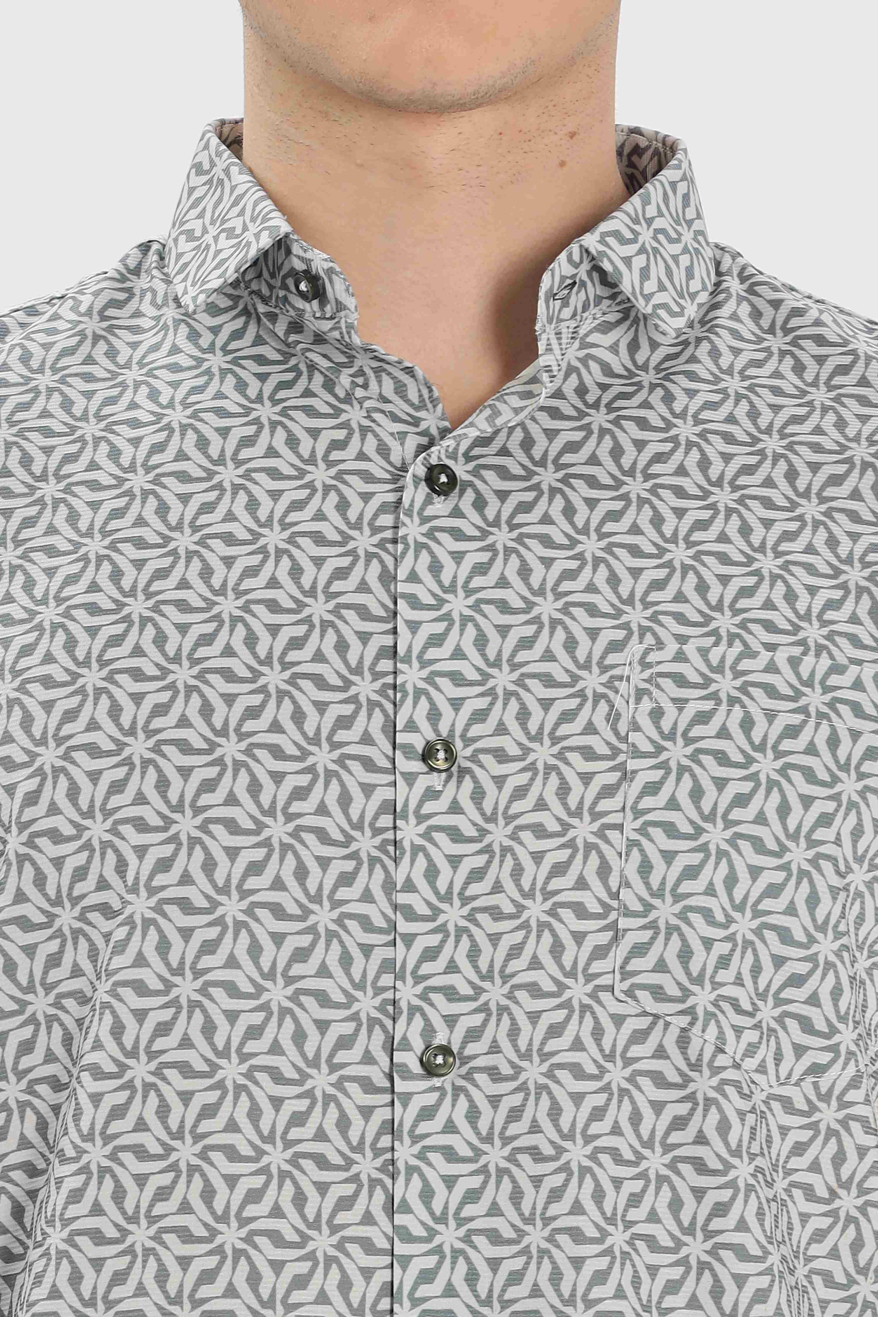 Interlocking Shaped Printed Shirt