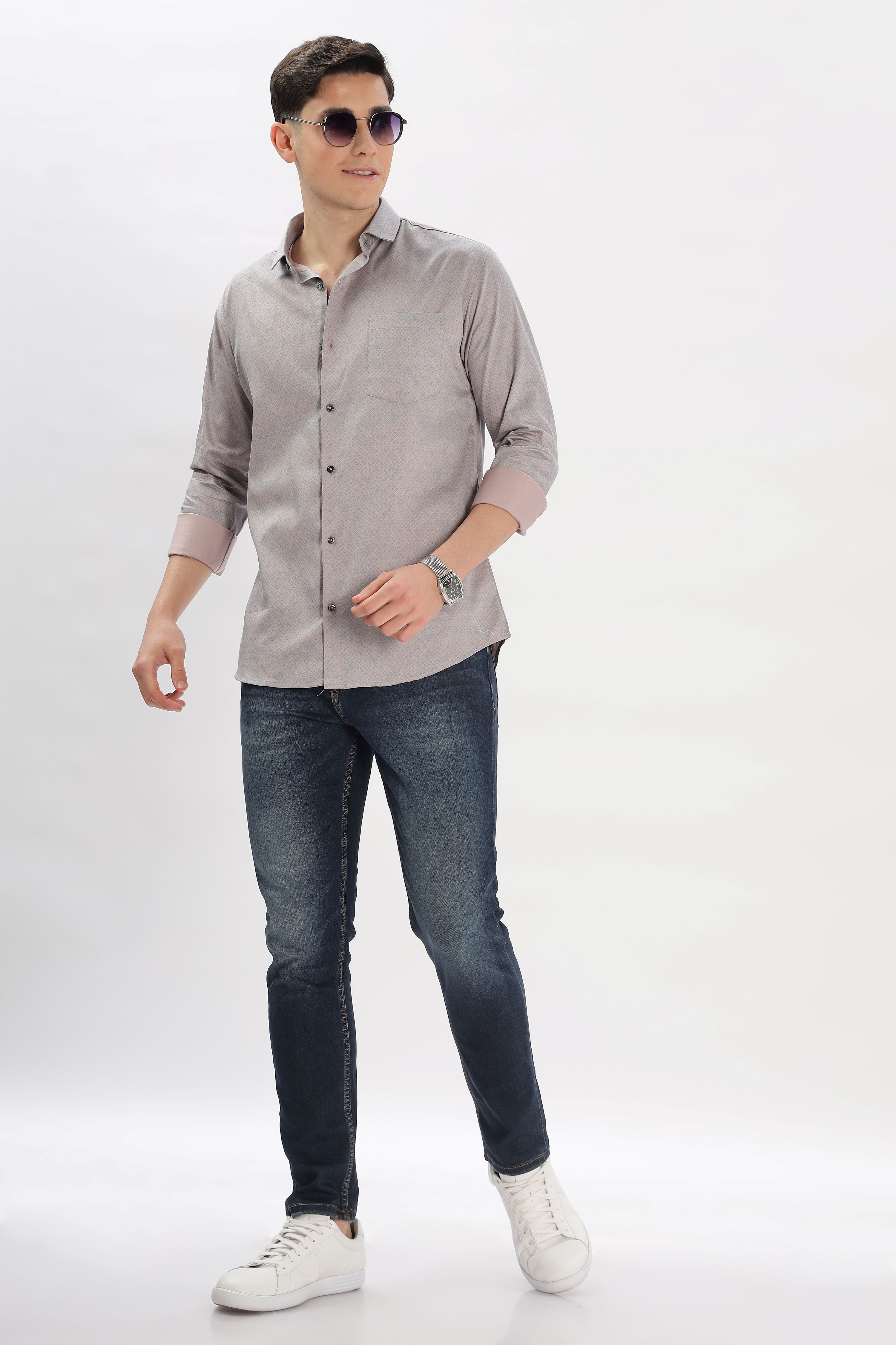Trellis Floral Pattern Shirt