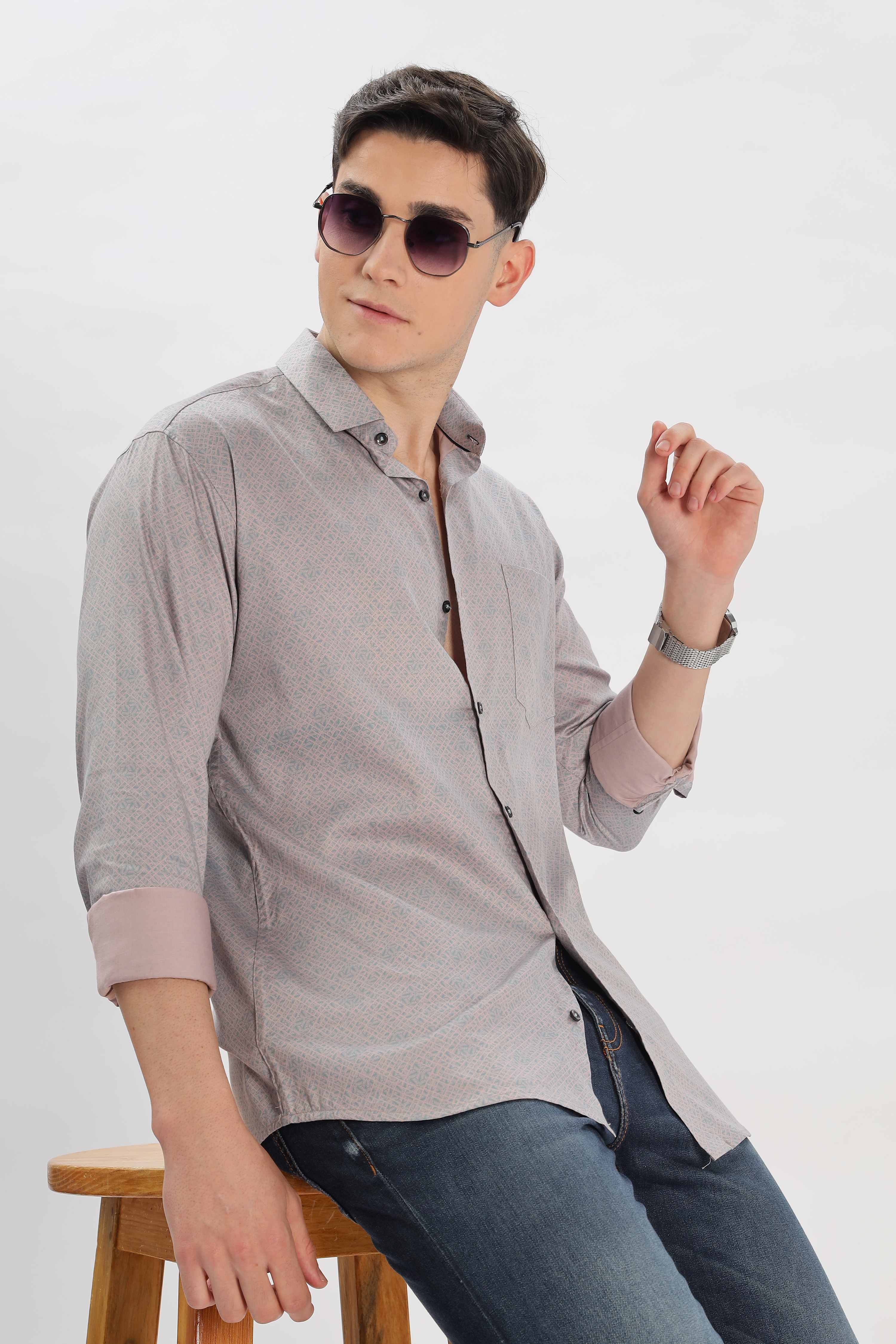 Trellis Floral Pattern Shirt