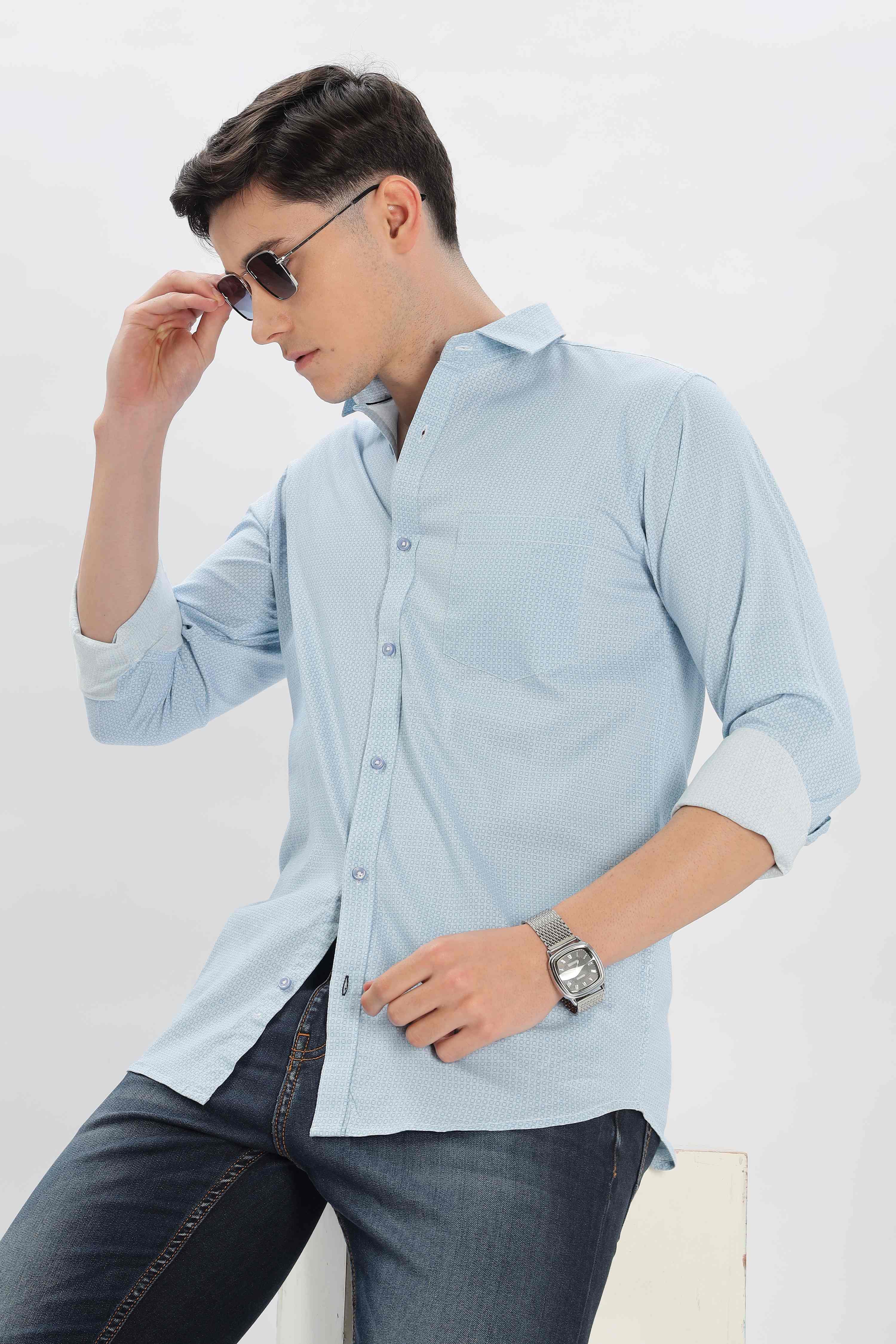 Small Squares Printed Shirt