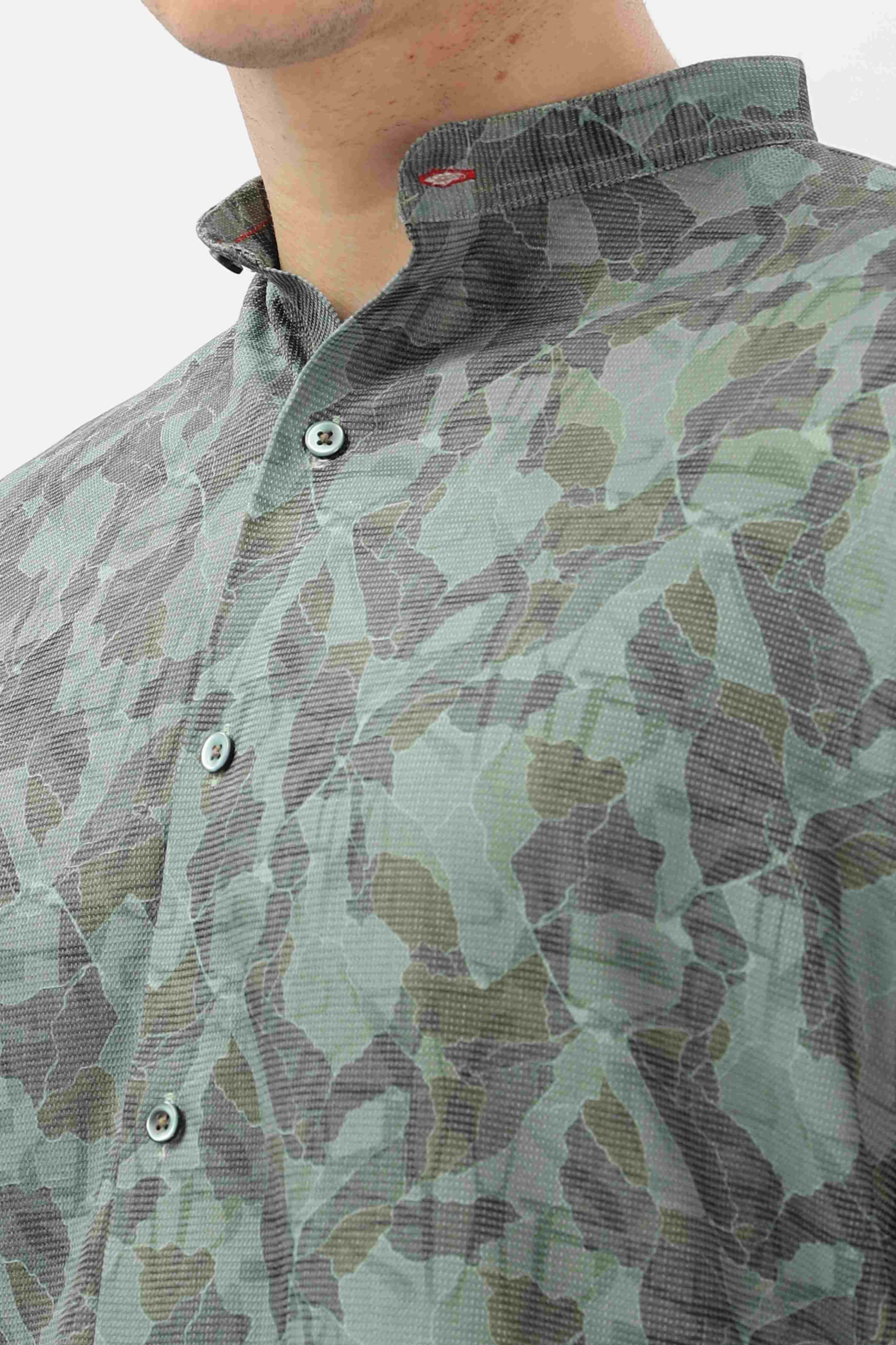 Embroidered Design Printed Shirt