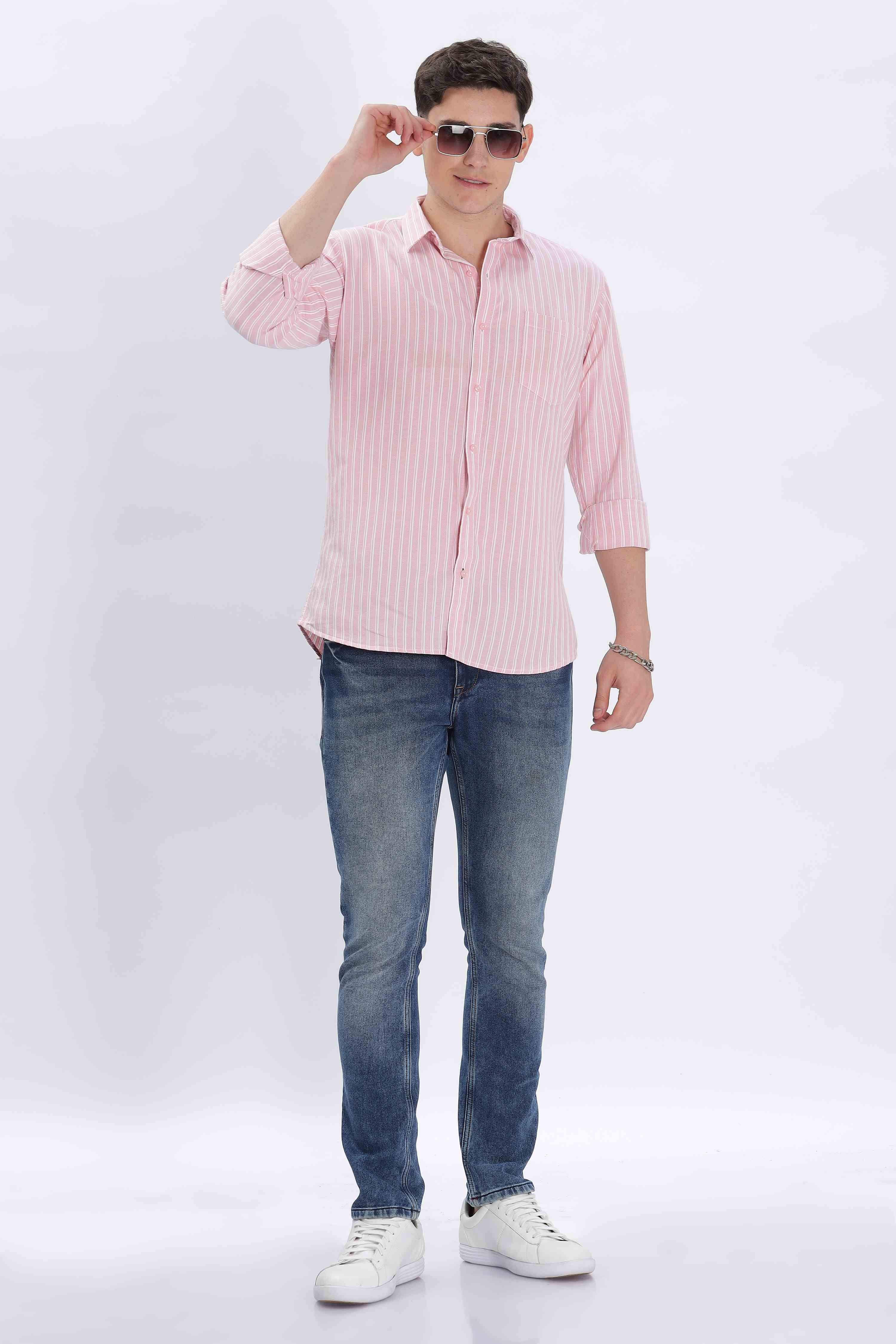 Casual Pink Stripes Shirt