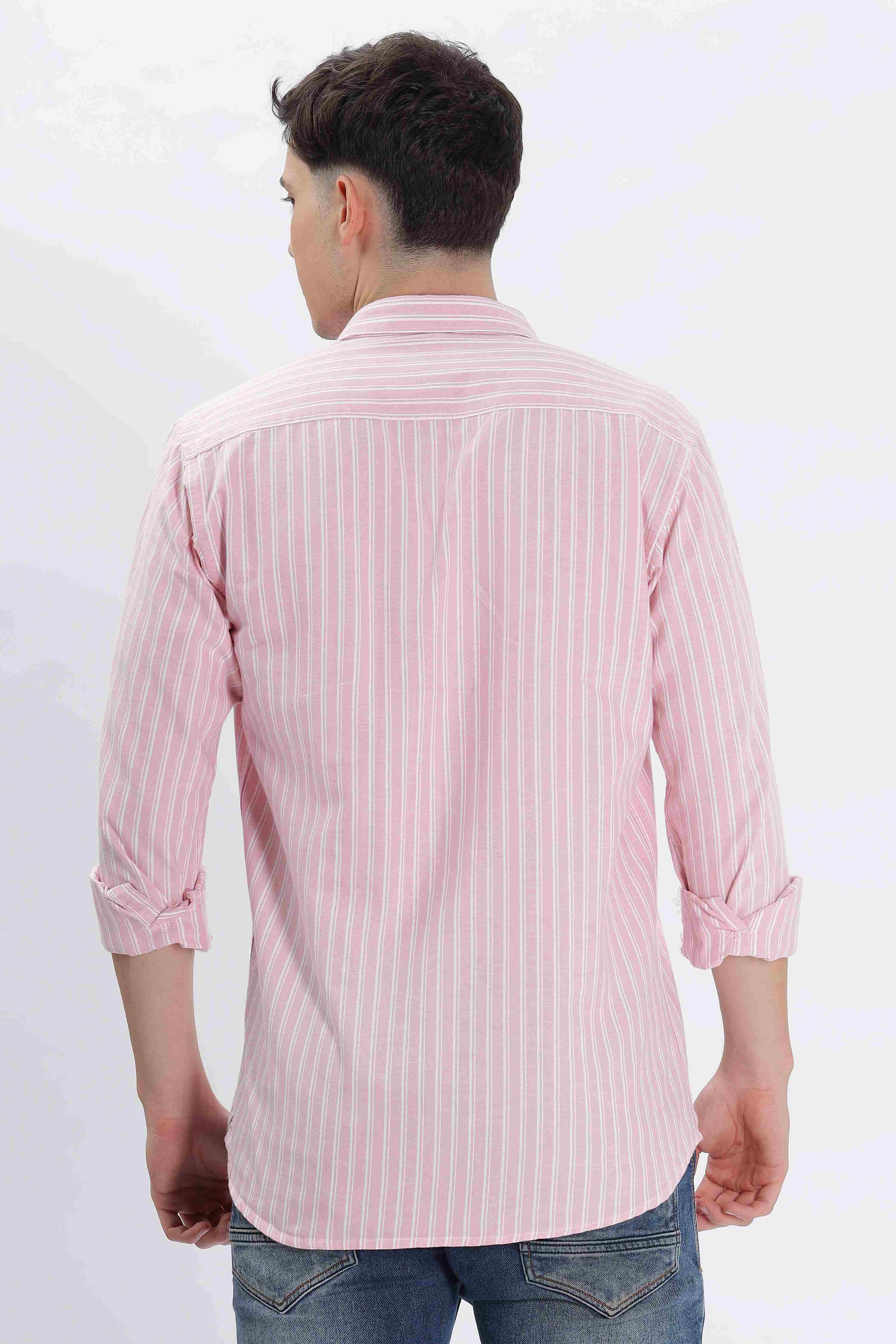 Casual Pink Stripes Shirt