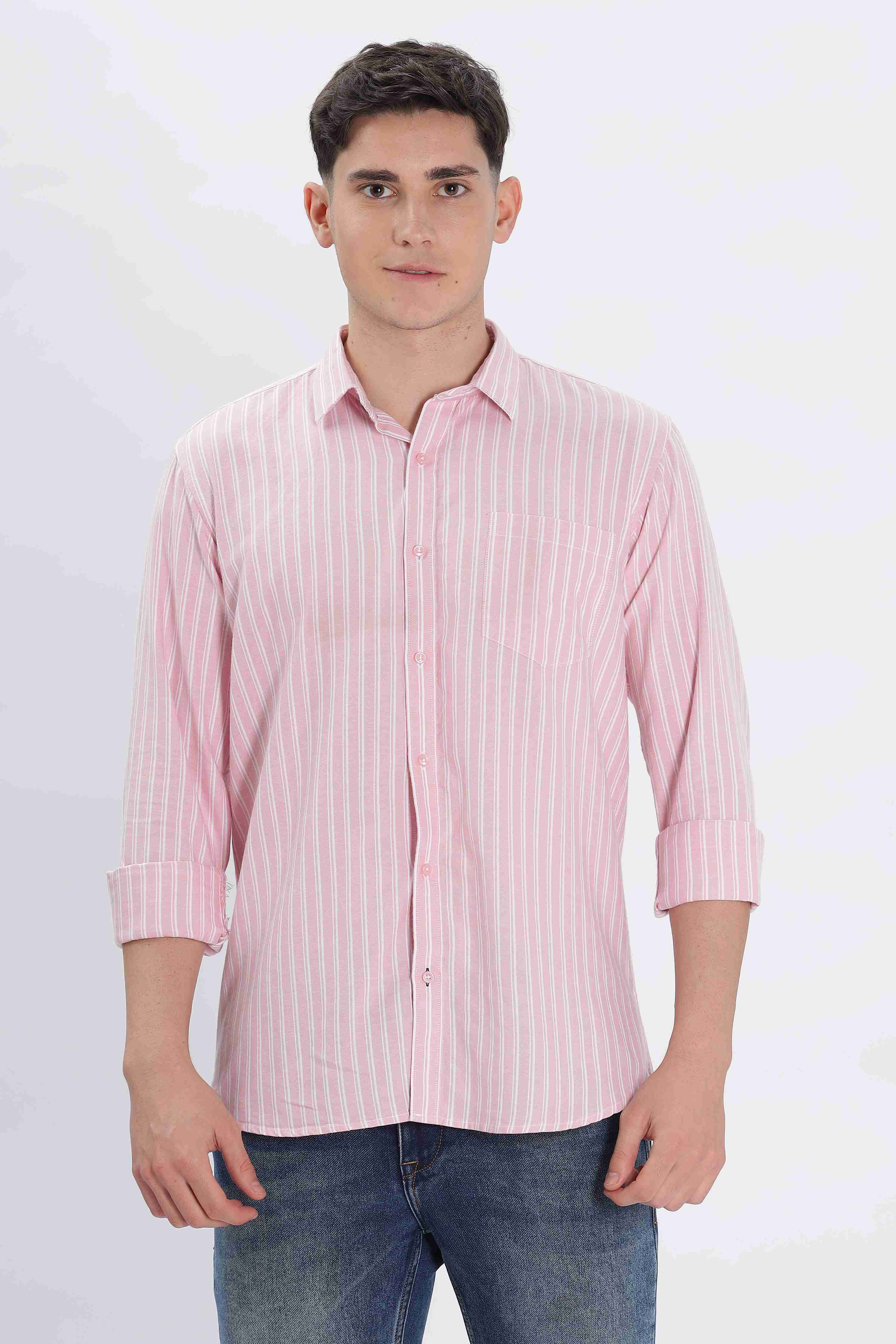 Casual Pink Stripes Shirt