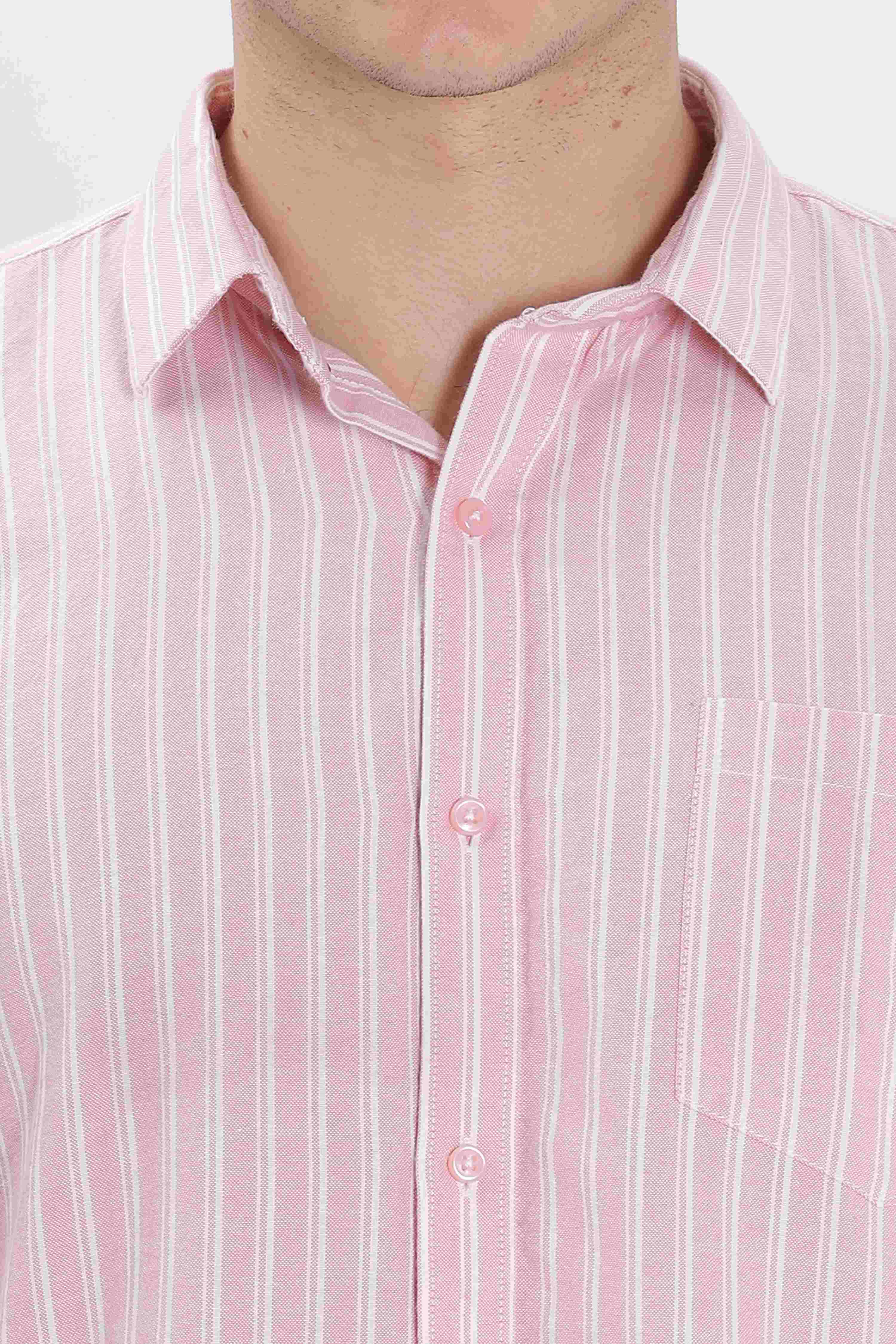 Casual Pink Stripes Shirt