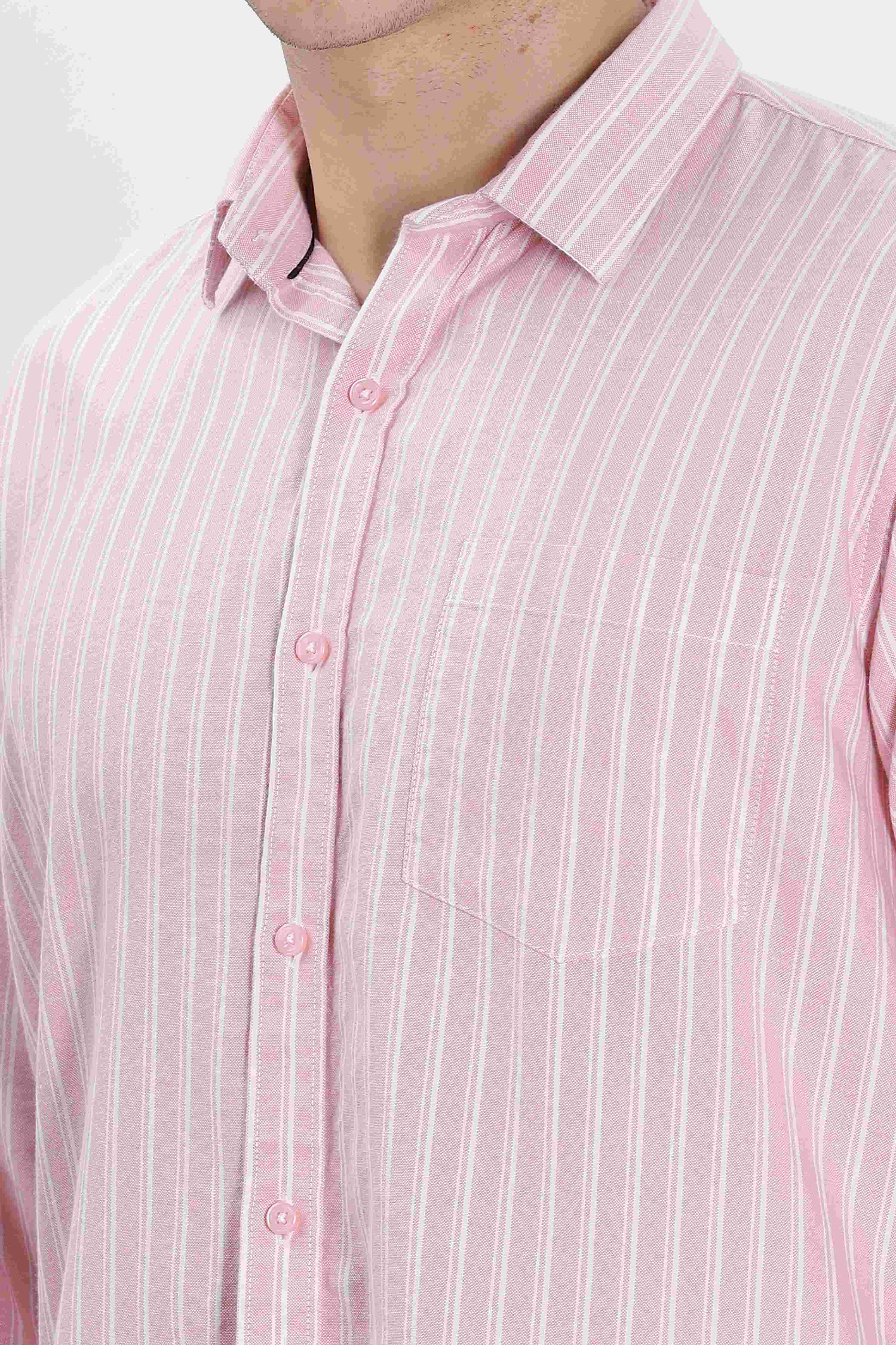 Casual Pink Stripes Shirt