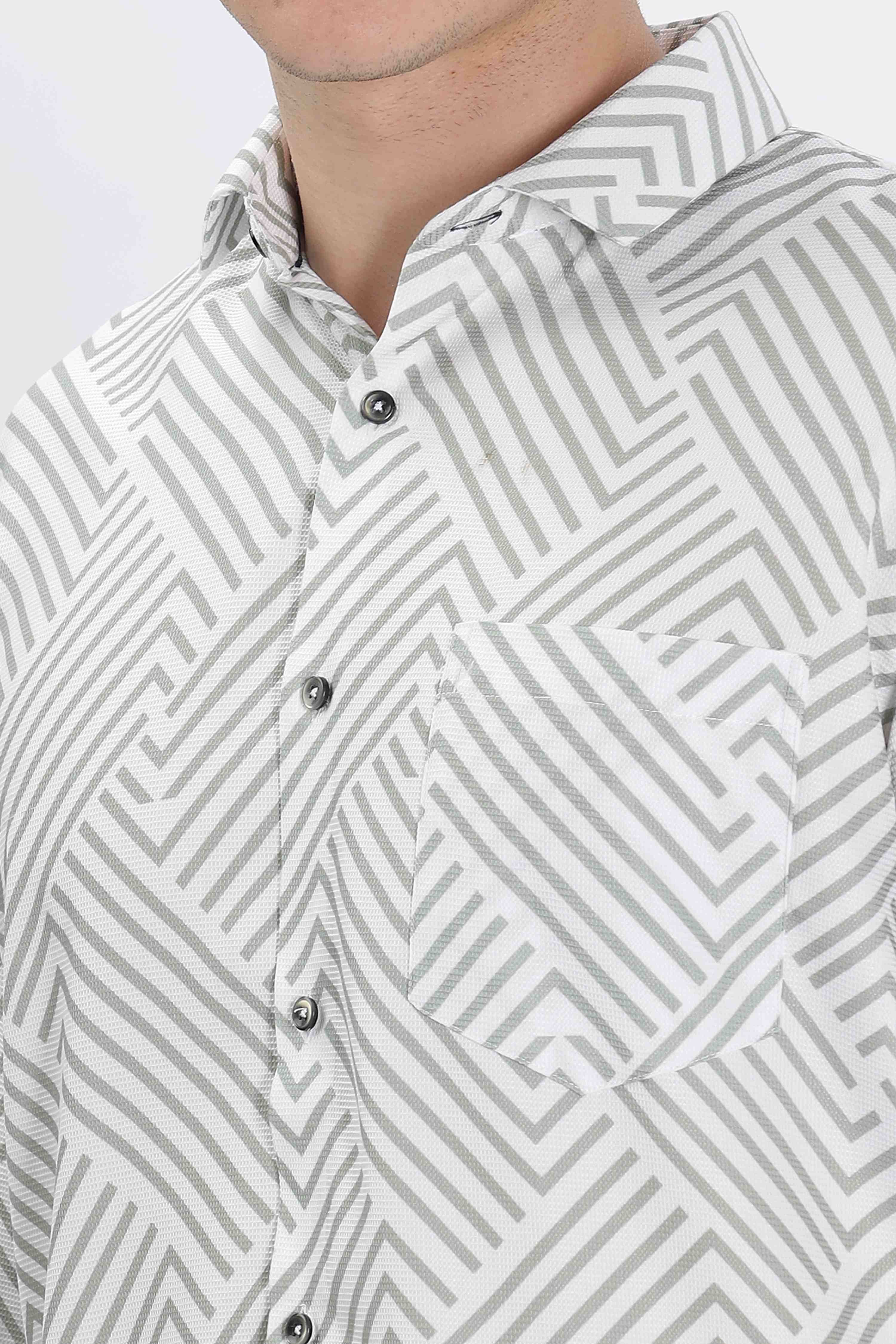 Chevron Printed White Shirt