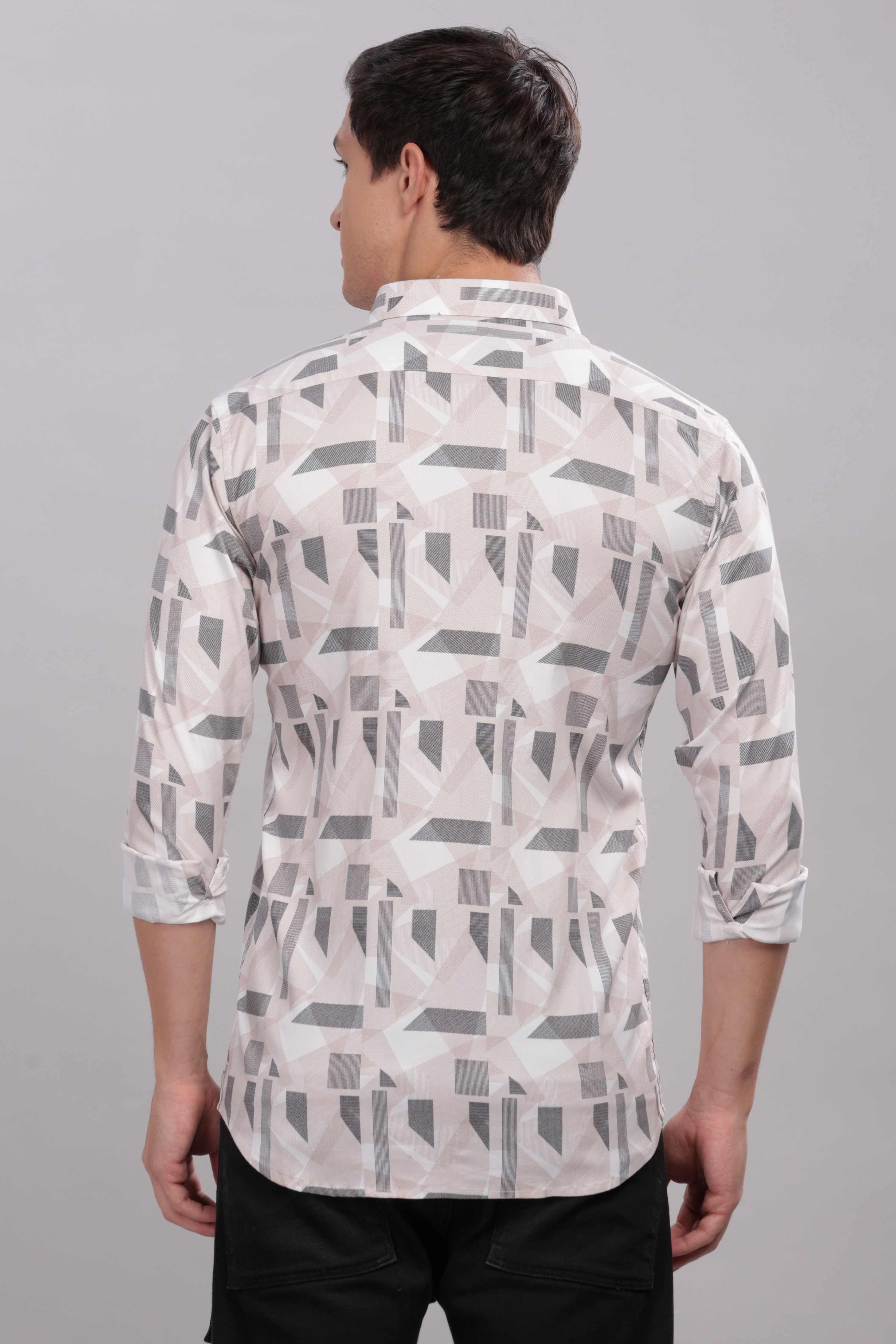 Monochrome Geometric Pattern Shirt