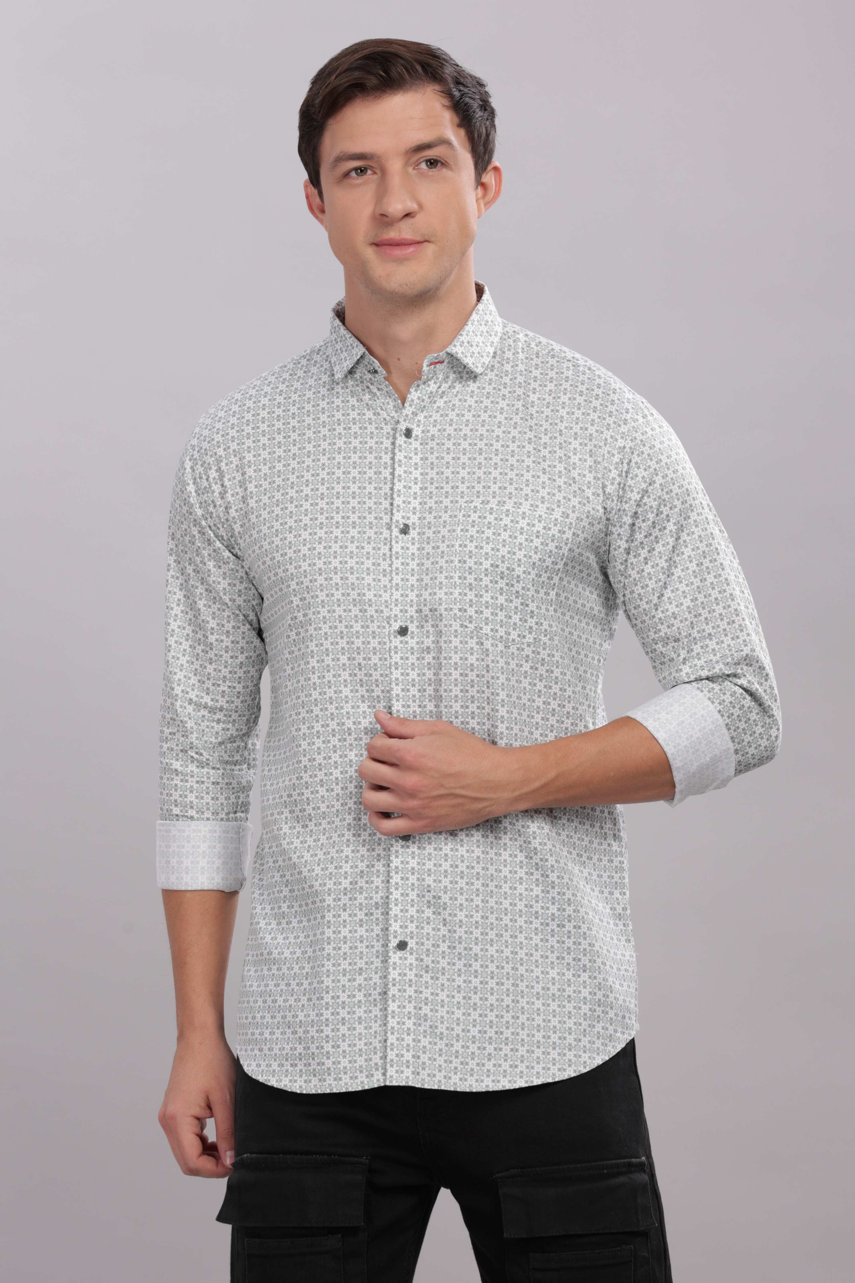 Micro Geometric Printed Shirt