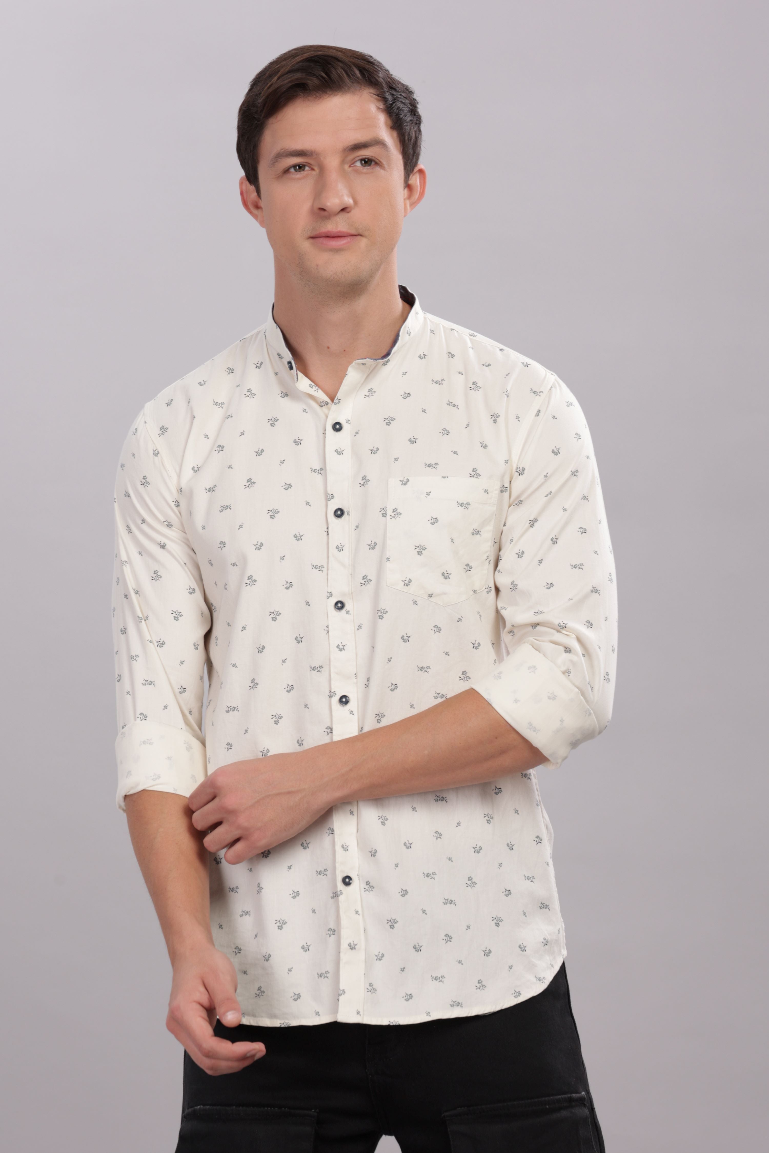 Micro Twin floral white printed shirt