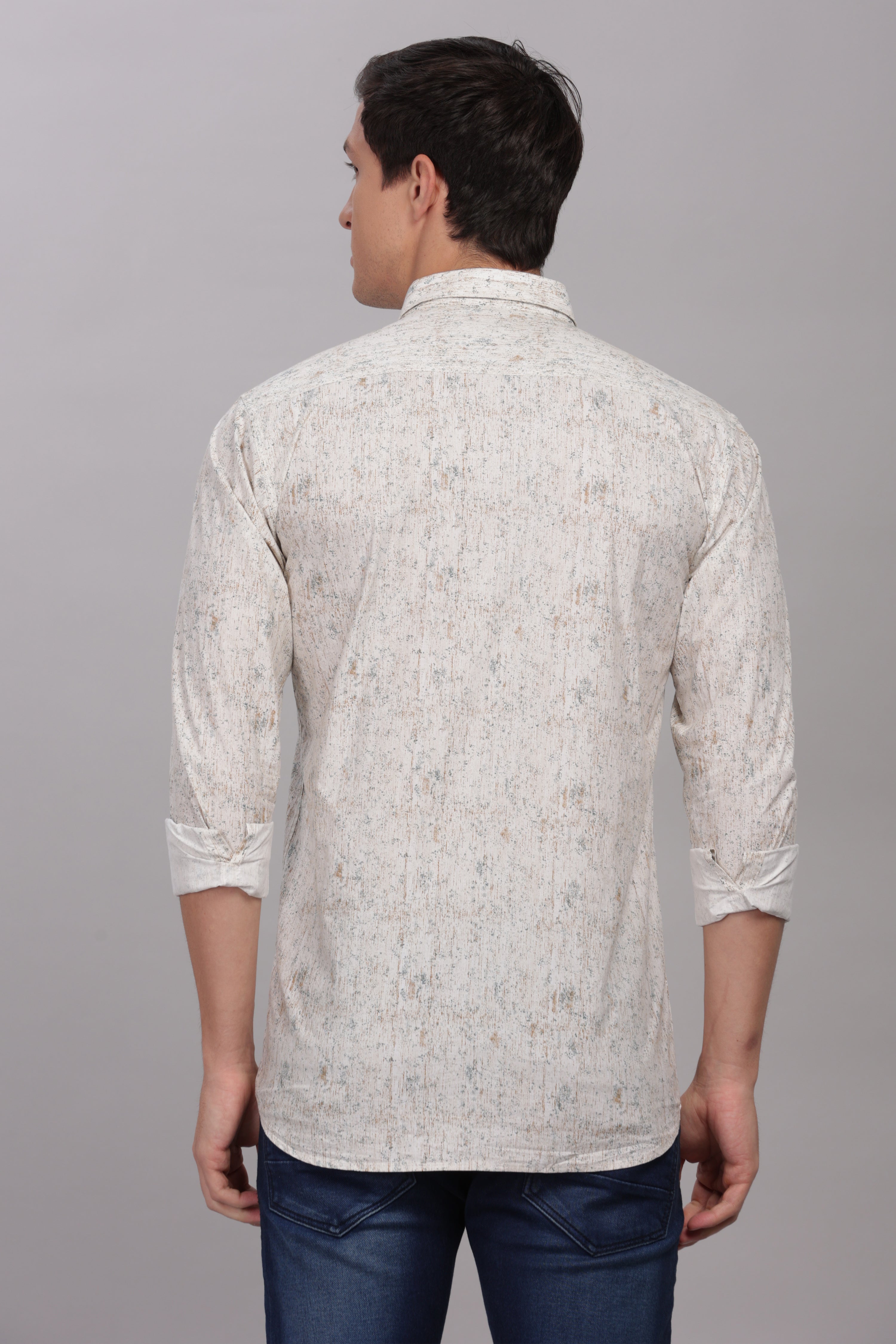 Abstract Marble Print Cream Shirt