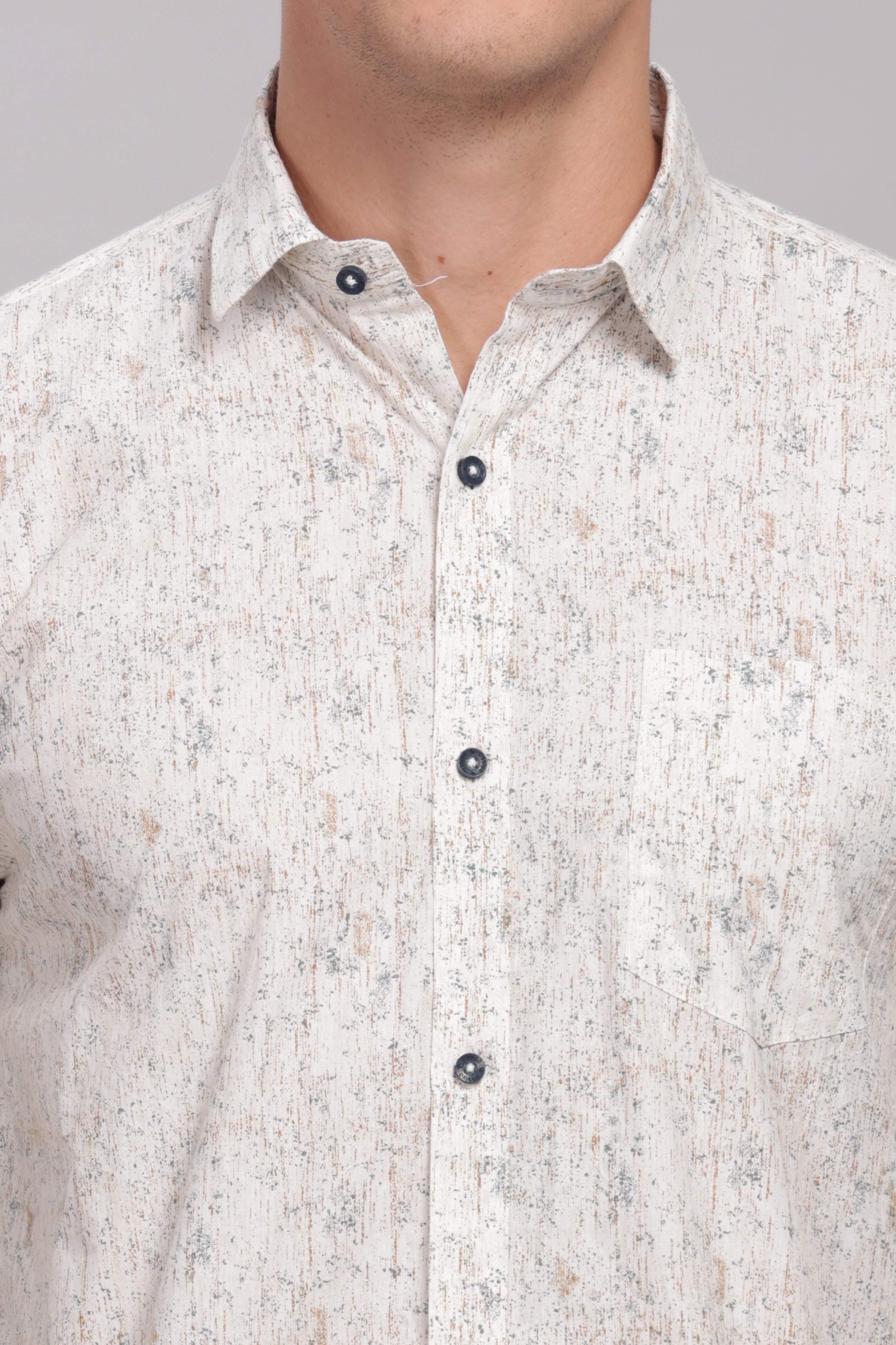 Abstract Marble Print Cream Shirt